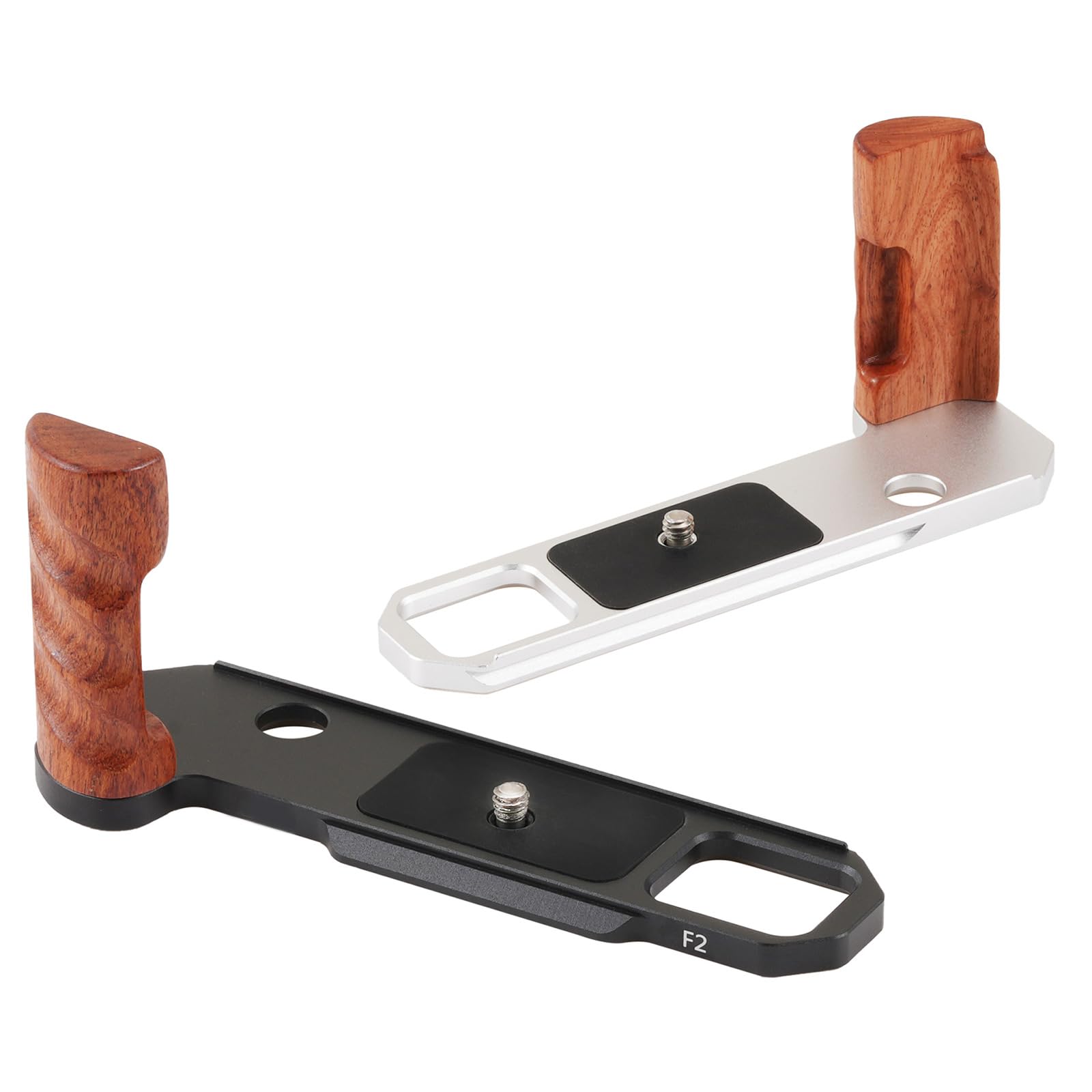 Staffa per impugnatura in legno per fotocamera DSLR antiscivolo e molteplici fori filettati da 1/4 accessorio per fotocamera