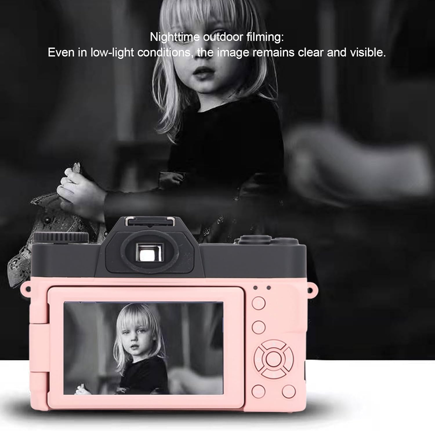 Jectse Digital Cameras for Photography, 48MP Vlogging Camera with 16X Digital Zoom, 3 Inch 180 Degree Flip Screen, Autofocus Anti Shake Compact Travel Camera (Pink), Jectserv5q17uz8g-12