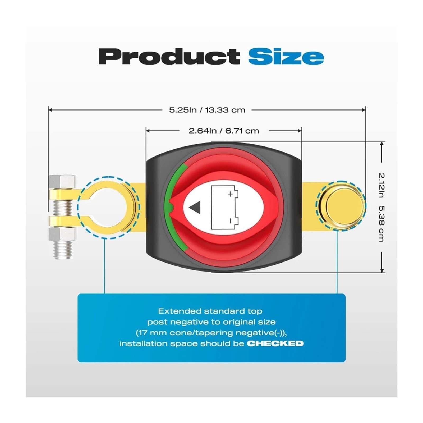 Interrupteur de déconnexion de batterie du pilier supérieur 12-48 V