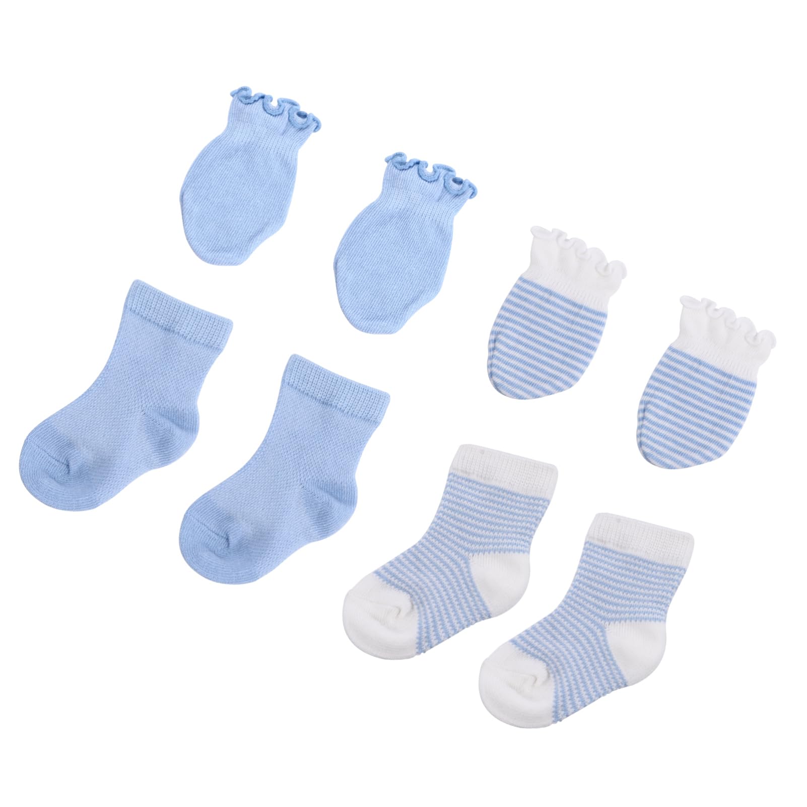 FRCOLOR 4Pairs Newborn Socks Mittens Comfortable Gloves and Ankle Socks for Winter Wear for Showers and Daily Use Adorable