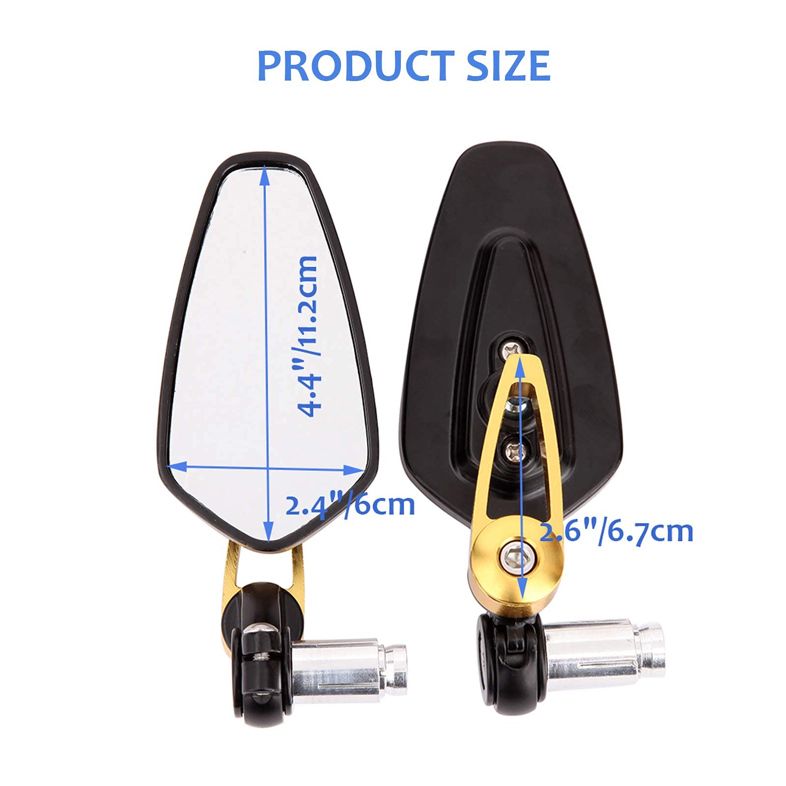 Specchietti Moto Omologati 7/8" 22mm - Alluminio Universale Per Scooter E Cruiser - Foto 6