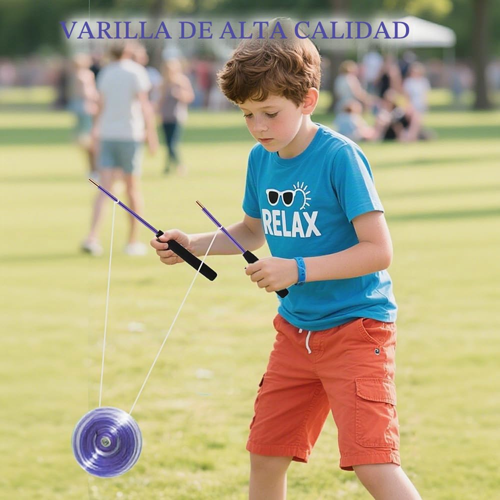 Juego de Diábolo con Rodamientos de Bolas, Que Brilla en la Oscuridad, Morado