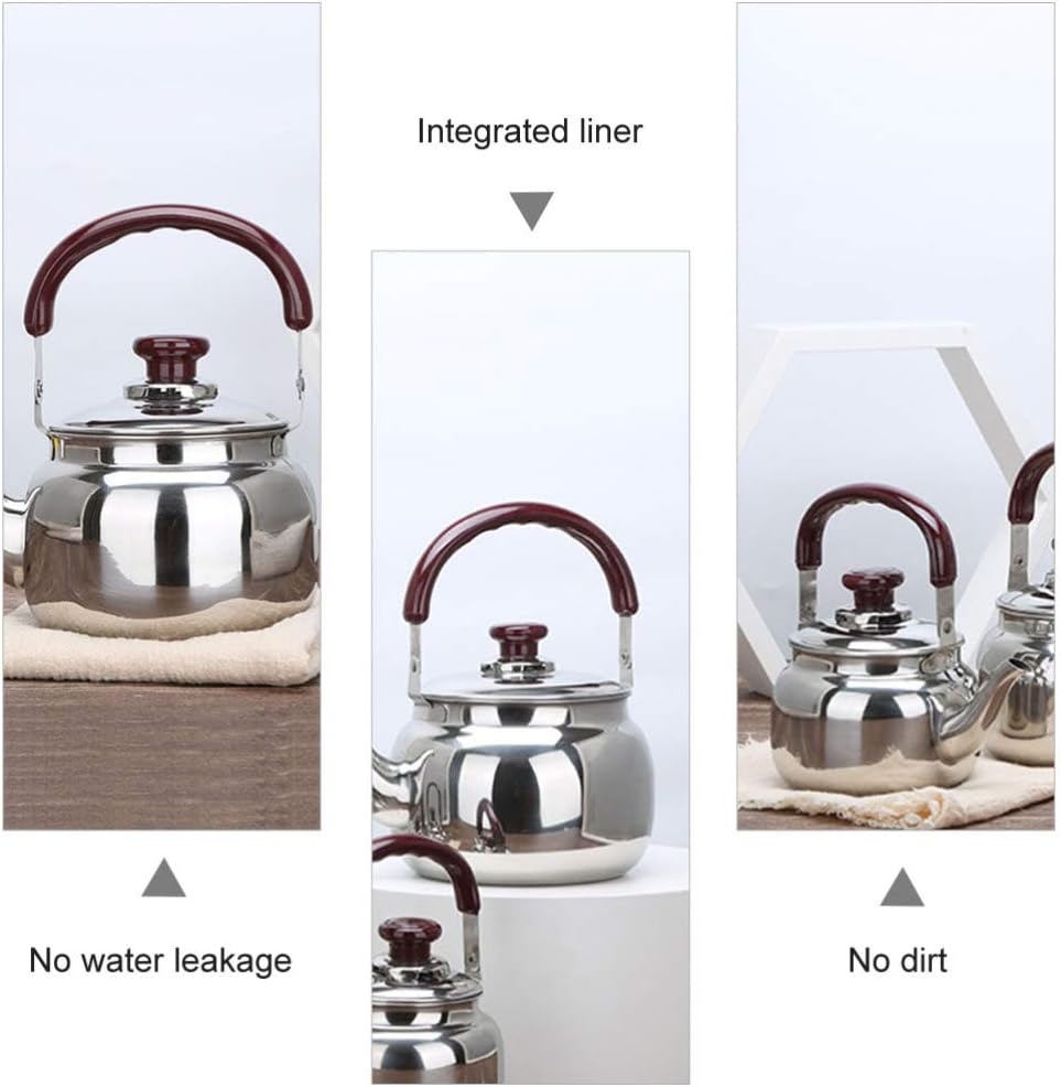 Camping Tea KettlStovetop Kettle 1L Camping Kettle Durable Stainless Steel Camp Tea Coffee Water Pot for Hiking Backpacking Outdoor Camping and Picnic Tea Kettle Stovetop
