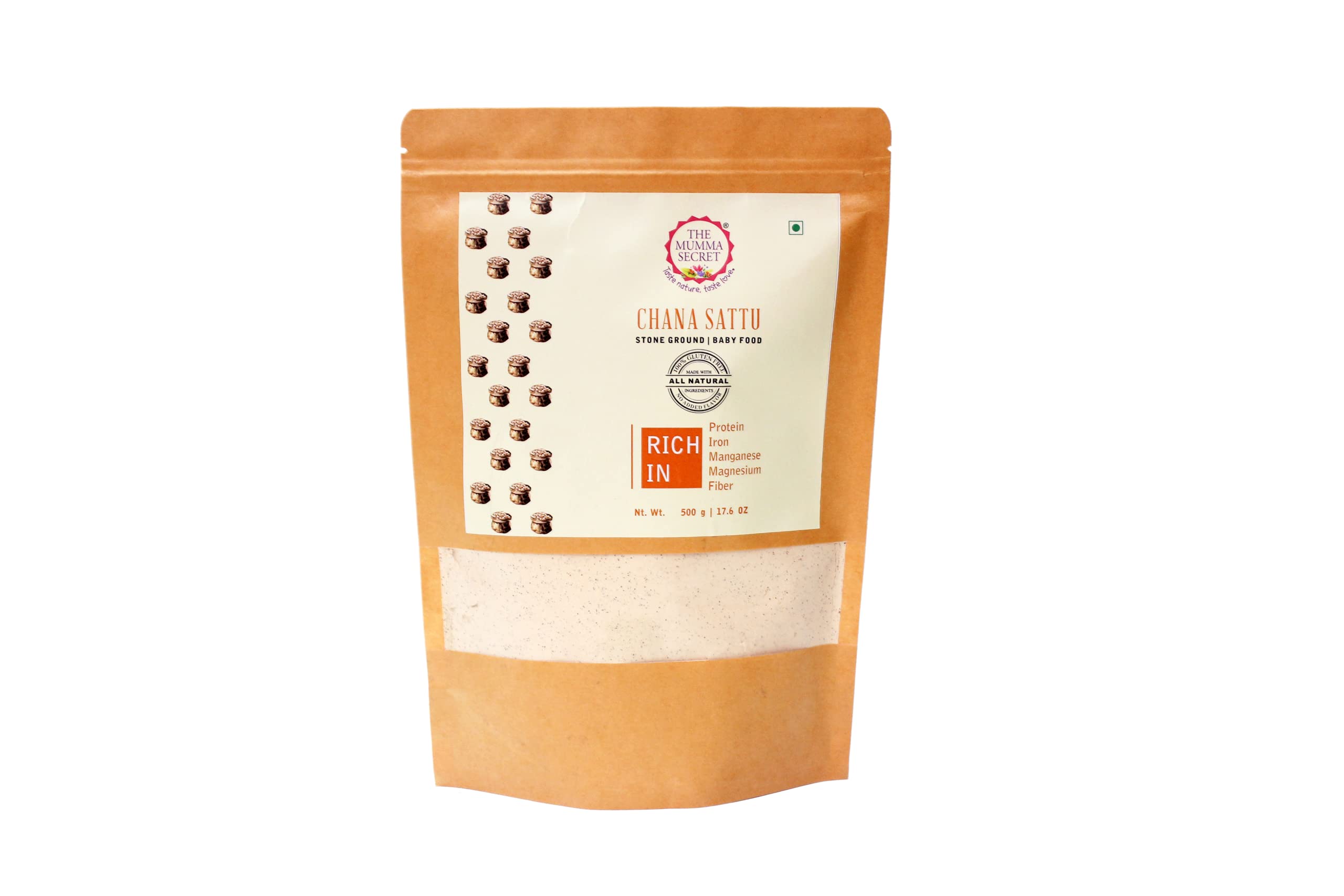 The Mumma Secret 100% Natural Chana Sattu with High Protein and Fiber - Gluten-Free, Non-GMO Gram Flour Sattu for Drink Powder – (Pack of 1, 500 GM) (B09YNLQCFF) Amazon Price History, Amazon Price Tracker