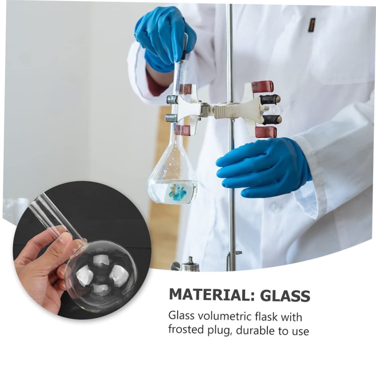 Healvian Flacon 2pcs à Fond Rond en Verre Transparent Léger pour Expériences Chimiques et Étude Scientifique en Laboratoire École