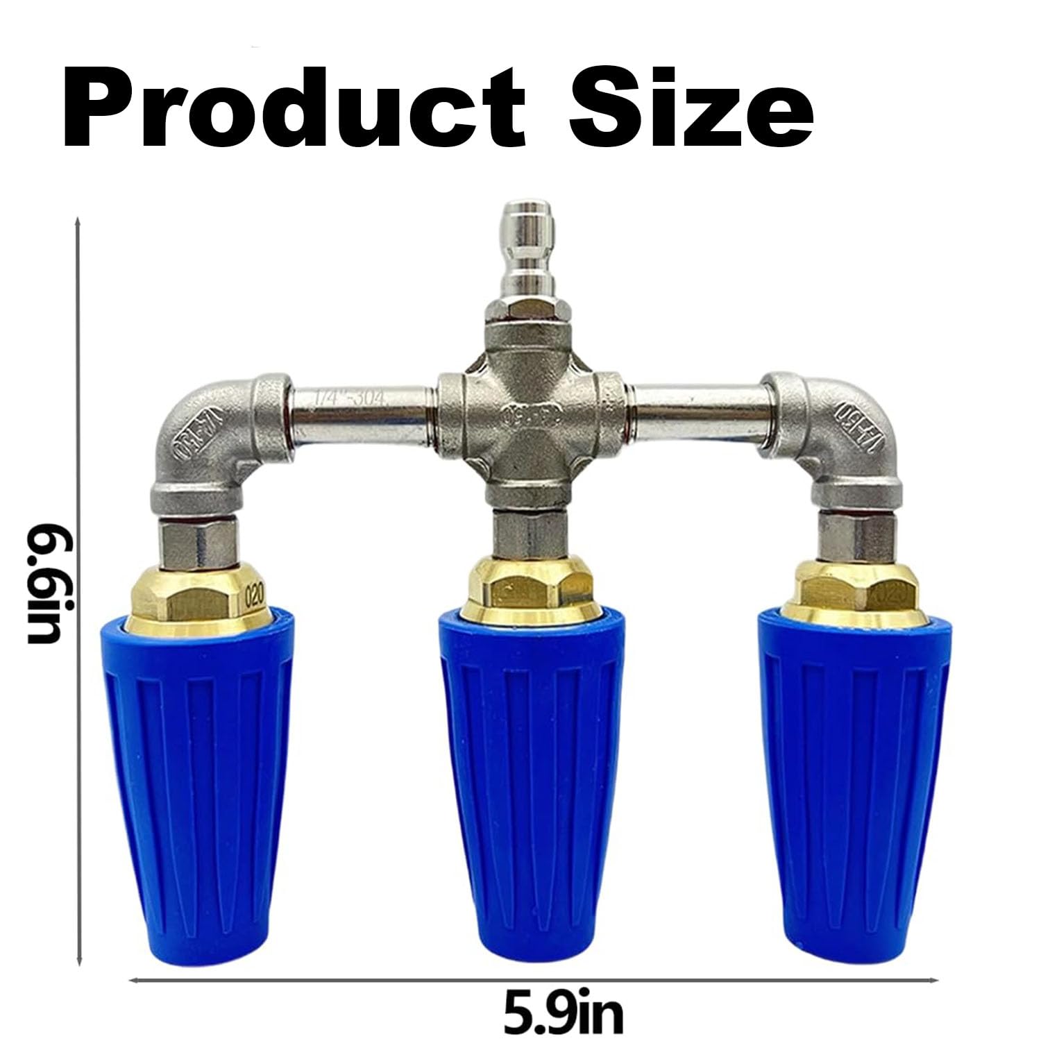 Hidrolavadora a presión de triple boquilla, triple boquilla con conector rápido de 1/4 pulgadas, boquilla turbo de 360°, 4-6 GPM, 4000 psi máximo, limpieza de alta presión de patios, pasarelas