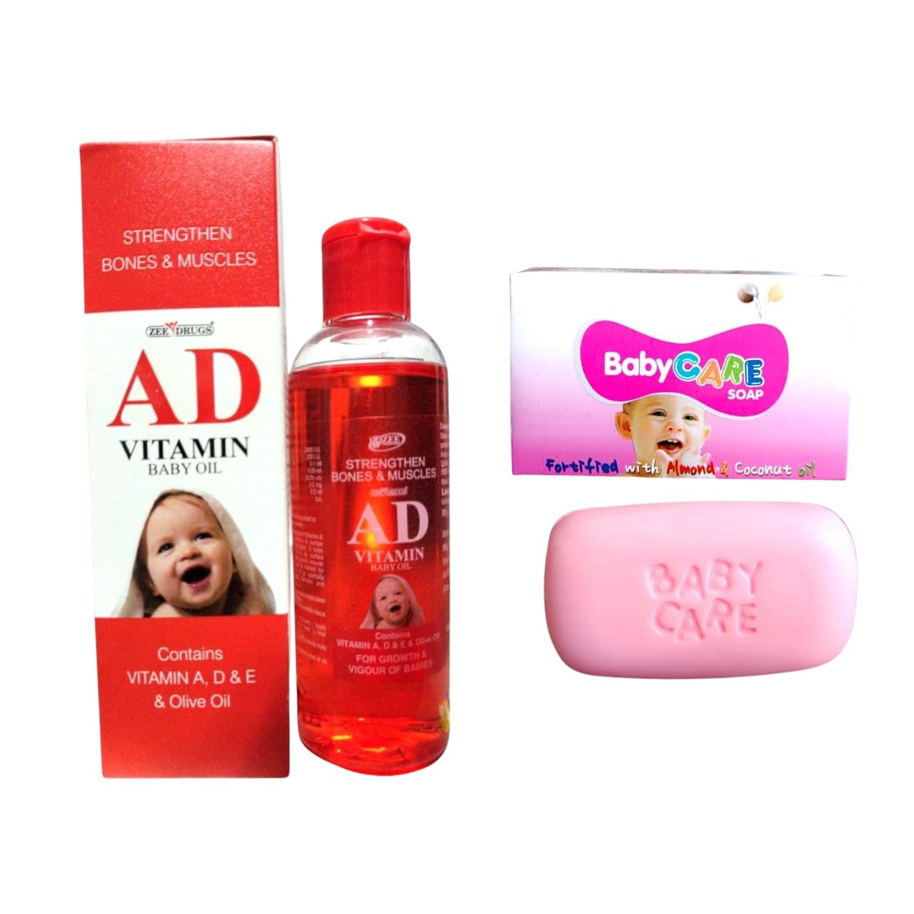 Ad Baby Massage Oil and soap (Bottle-100 Ml, Soap-75g) - With Vitamin A,D,E, N Olive Oil