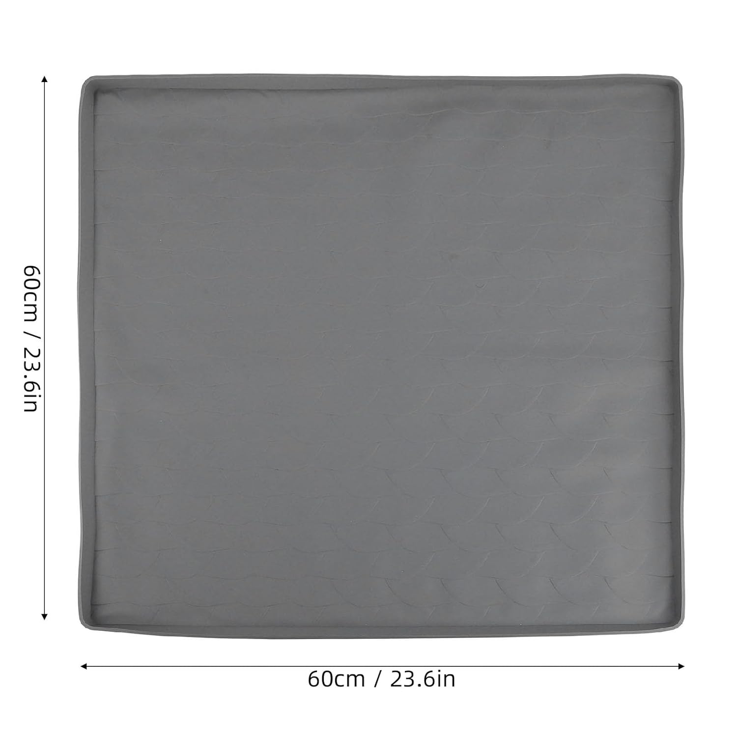 ZJchao Silicone Laundry Mat, Washer and Dryer Top Mat, 23.6 X 23.6in Anti Slip Washer Protective Pad, Raised Edges Tray Like Structure, Easy Cleaning, Multi Use Mat, Anti Slip Bath Mat