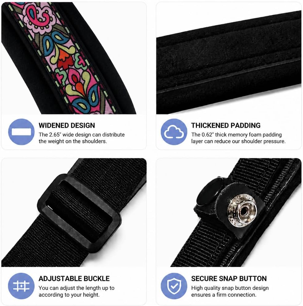HighLight Accordion Strap for 48/60/96/120 Bass Bayans (Folk Flowers)