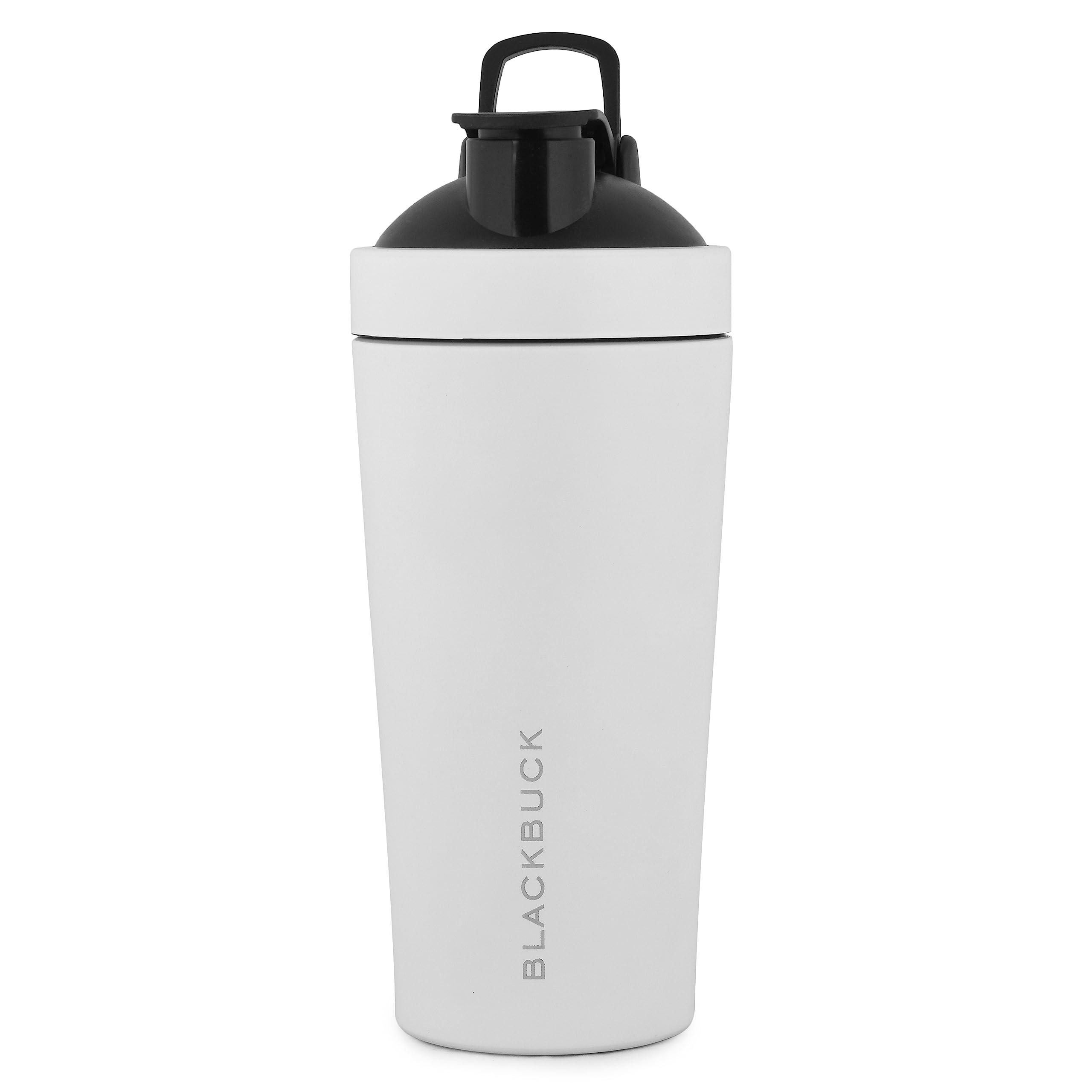 BLACKBUCK Vacuum Insulated Stainless steel Protein Shaker | Leak & Sweat Proof | Double Wall Hot & Cold | Perfect for Protein powders, Pre Workout, BCAAs (White) 710 ml