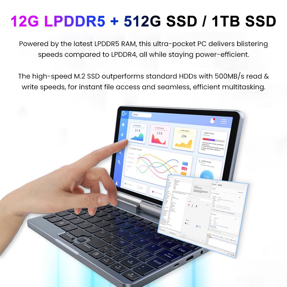 Amazon.com: KOOSMILE 8 Inch 2-in-1 Mini Laptop,HD Rotatable Touch