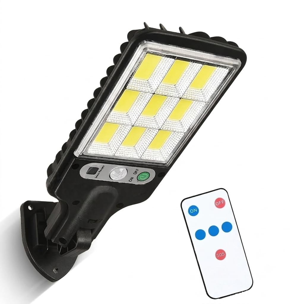 Solar Street Light Outdoor 100W | 8000LM COB LED Wall Light with Remote Control | IP65 Waterproof Motion Sensor Security Light for Garden, Balcony, Pathway & Courtyard Pack of, 1-image-47