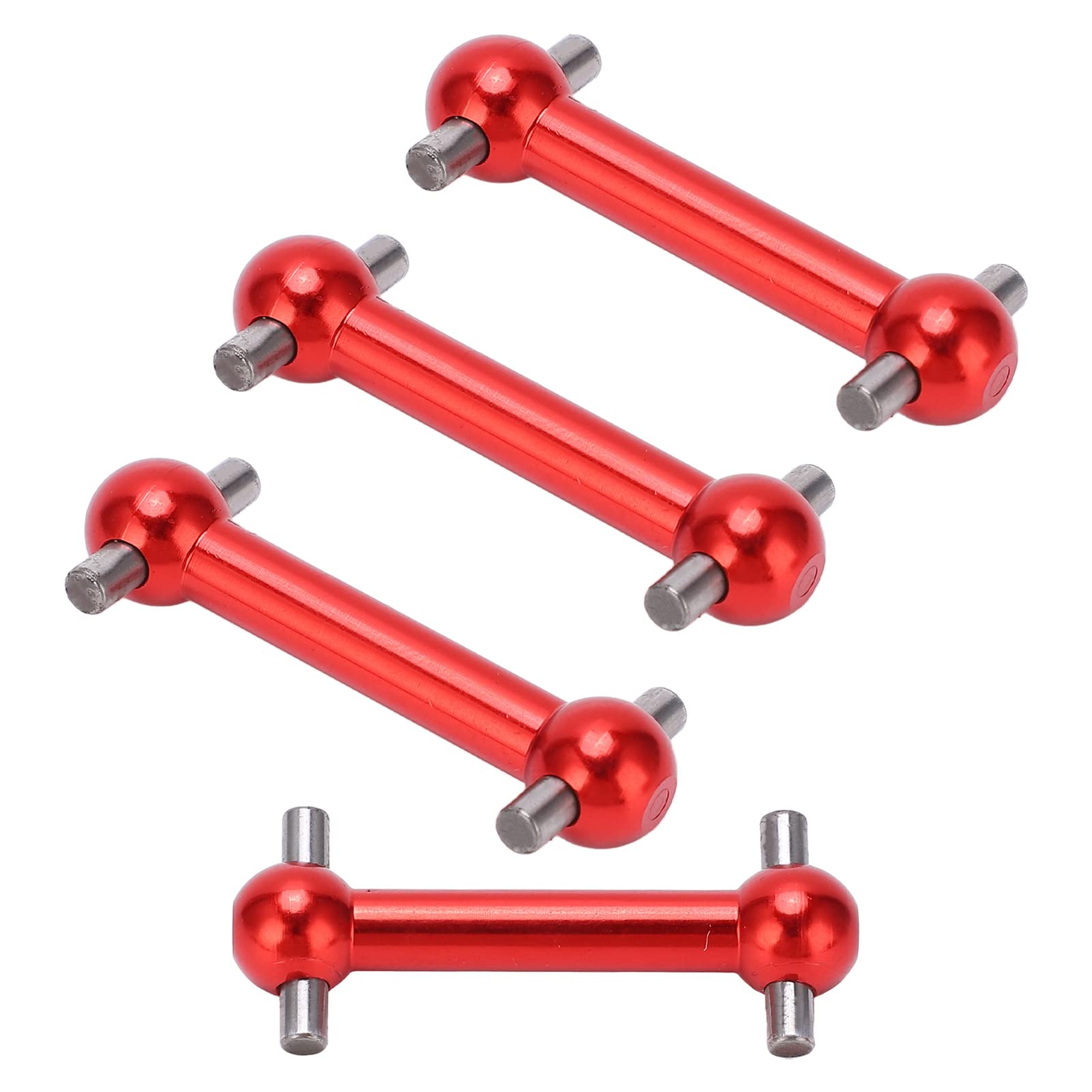 Dog Bone Drive Shaft Set,4PCS Aluminum Alloy Dog Bone Drive Shaft Set for TT01 TT02 RC Car Upgrade Parts(red)