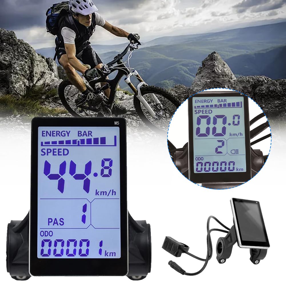 Écran LCD M5 pour vélo électrique - 5 broches - Compteur de vitesse - Pour scooter électrique
