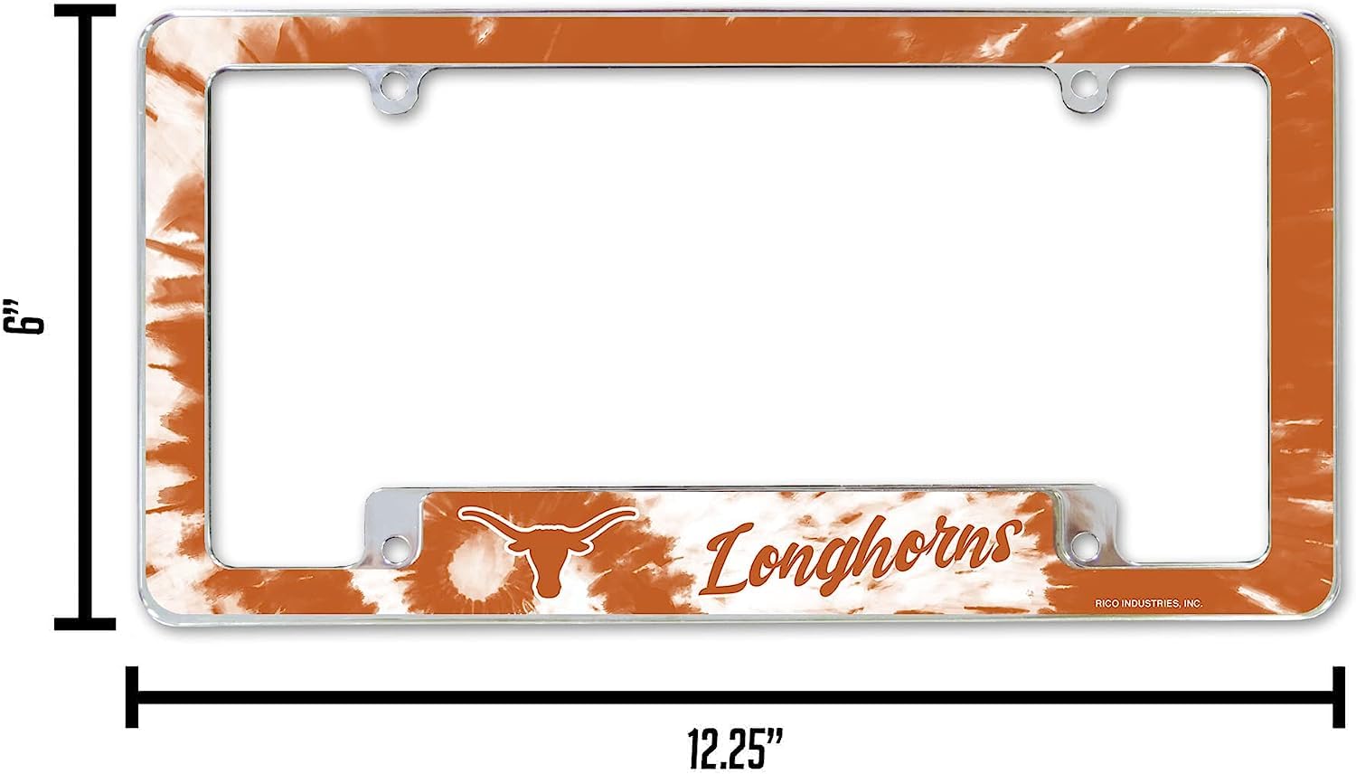 Rico AFC260101BTD Texas University - Tie Die Design - All Over Chrome Frame (Bottom Oriented)