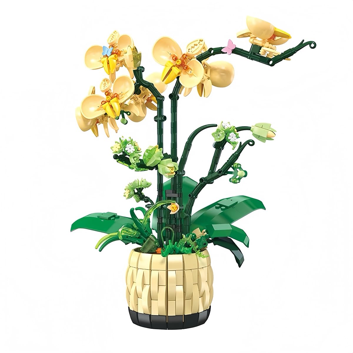 Conjunto de Blocos de Montar Orquídea em Vaso