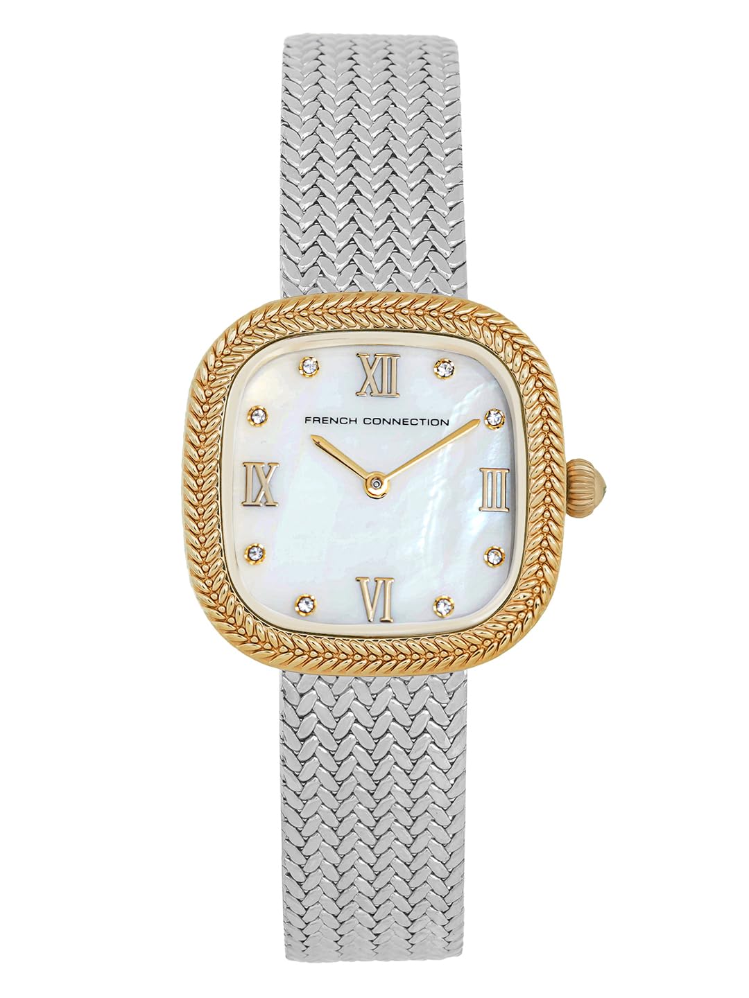 MOP White Round Dial | Stainless Steel Mesh Strap Watch for Womens FCO2SM-image-46
