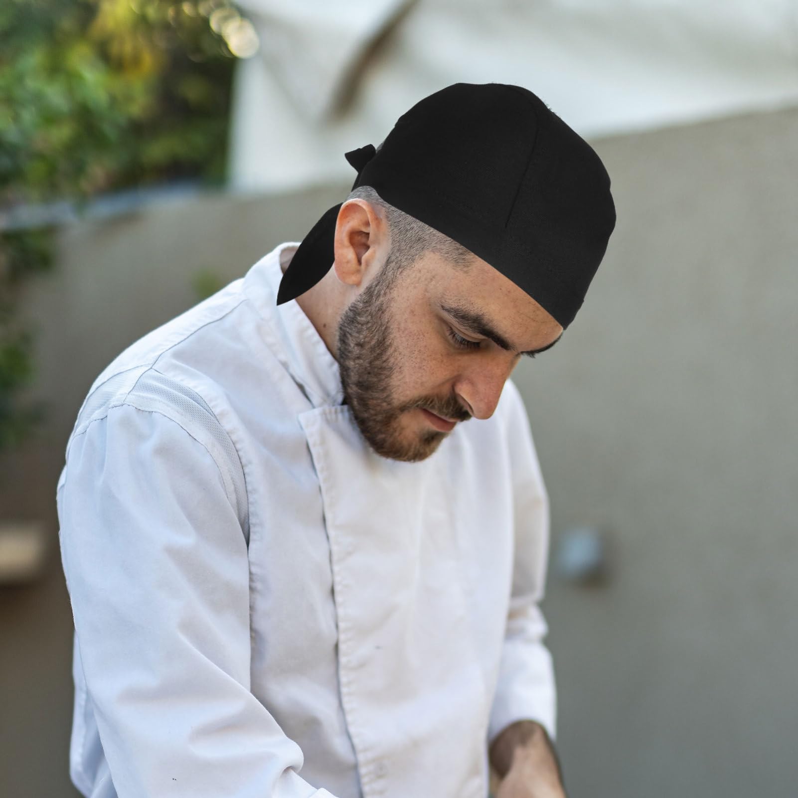 Homoyoyo 6 Gorros de Chef Negros Resistentes al Desgaste y Ajustados al Cuero Cabelludo de Algodón para Cocina y Restaurante Pack de 6 Unidades para Chefs Profesionales