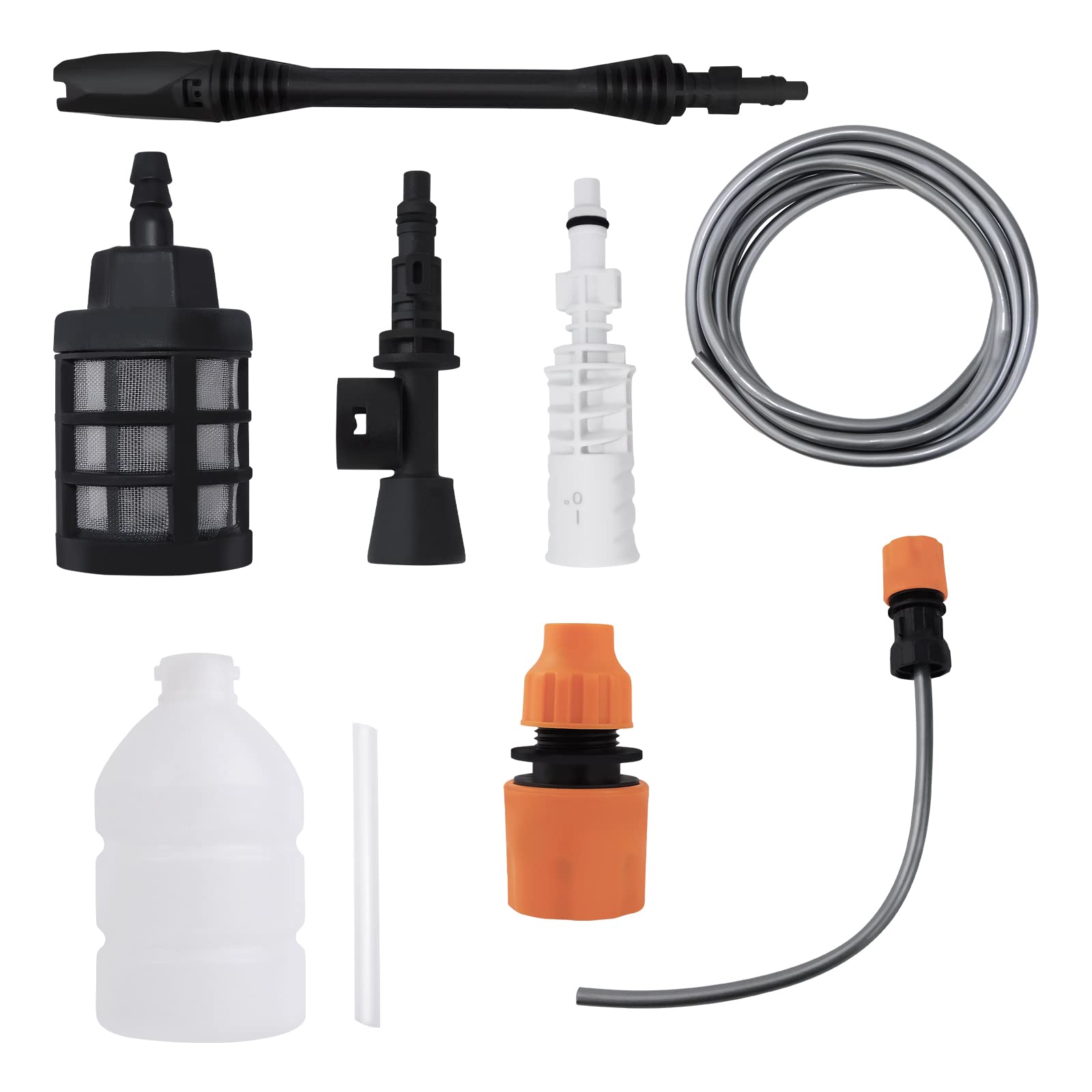 Lavadora de alta presión con batería, limpiadora de alta presión portátil portátil con kit de accesorios, 2 x 1,5 Ah limpiador de alta presión con boquilla giratoria, ideal para coches, barcos, jardín