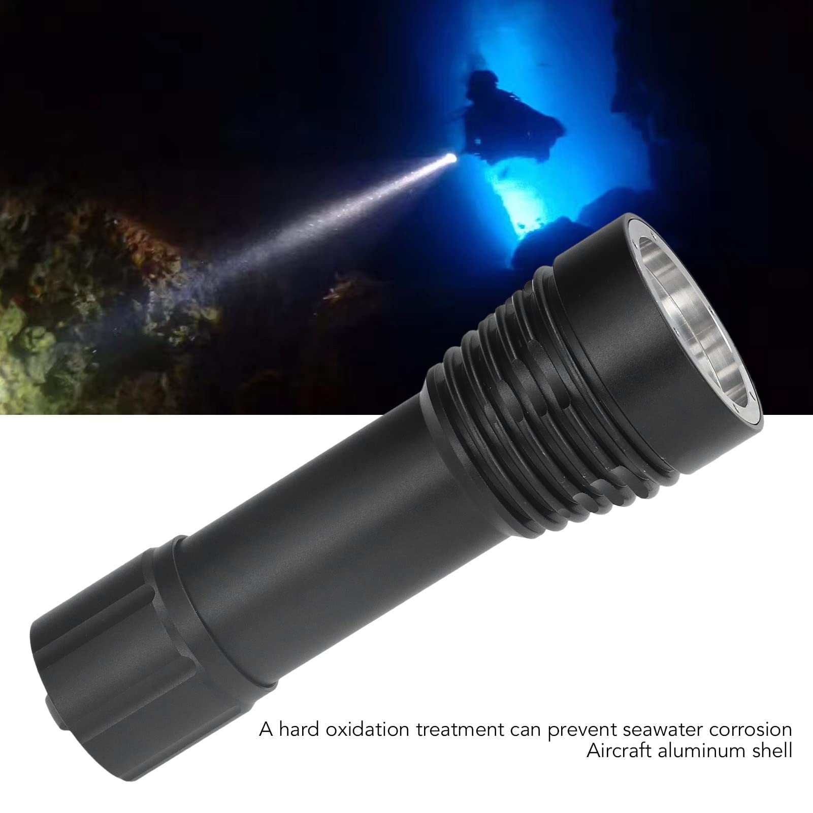 FLEXMAN 5000LM Latarka do nurkowania Latarka do nurkowania, 100M Podwodne wodoodporne 4LED Światła do nurkowania Nurkowanie, 4 tryby Przenośna latarka podwodna do wędkowania