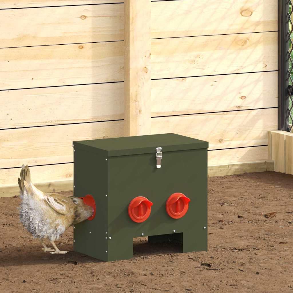 Hühnerfütterer 2 pcs Olive Grün 40,5 x 25 x 38 cm,5.92kg,879985
