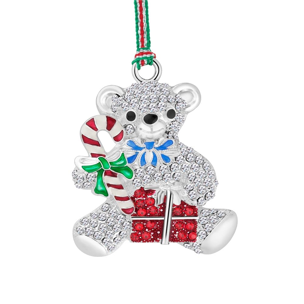 Newbridge Silverware LS323 Teddy Bear with Candy Cane Christmas Tree Decoration