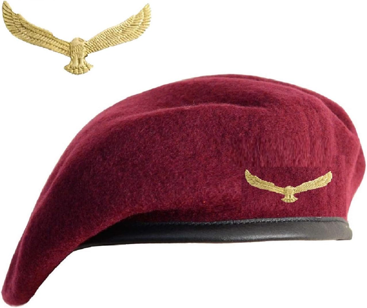 Men's Wool Cap (Eagle Cap-Maroon_Red, Maroon_Free Size)
