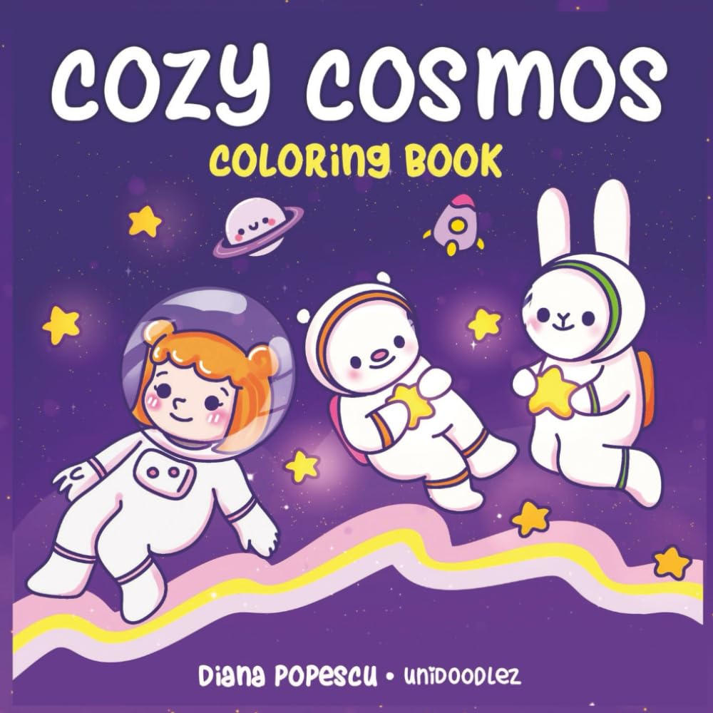 Cozy Cosmos Bold and Easy Coloring Book for Kids and Adults