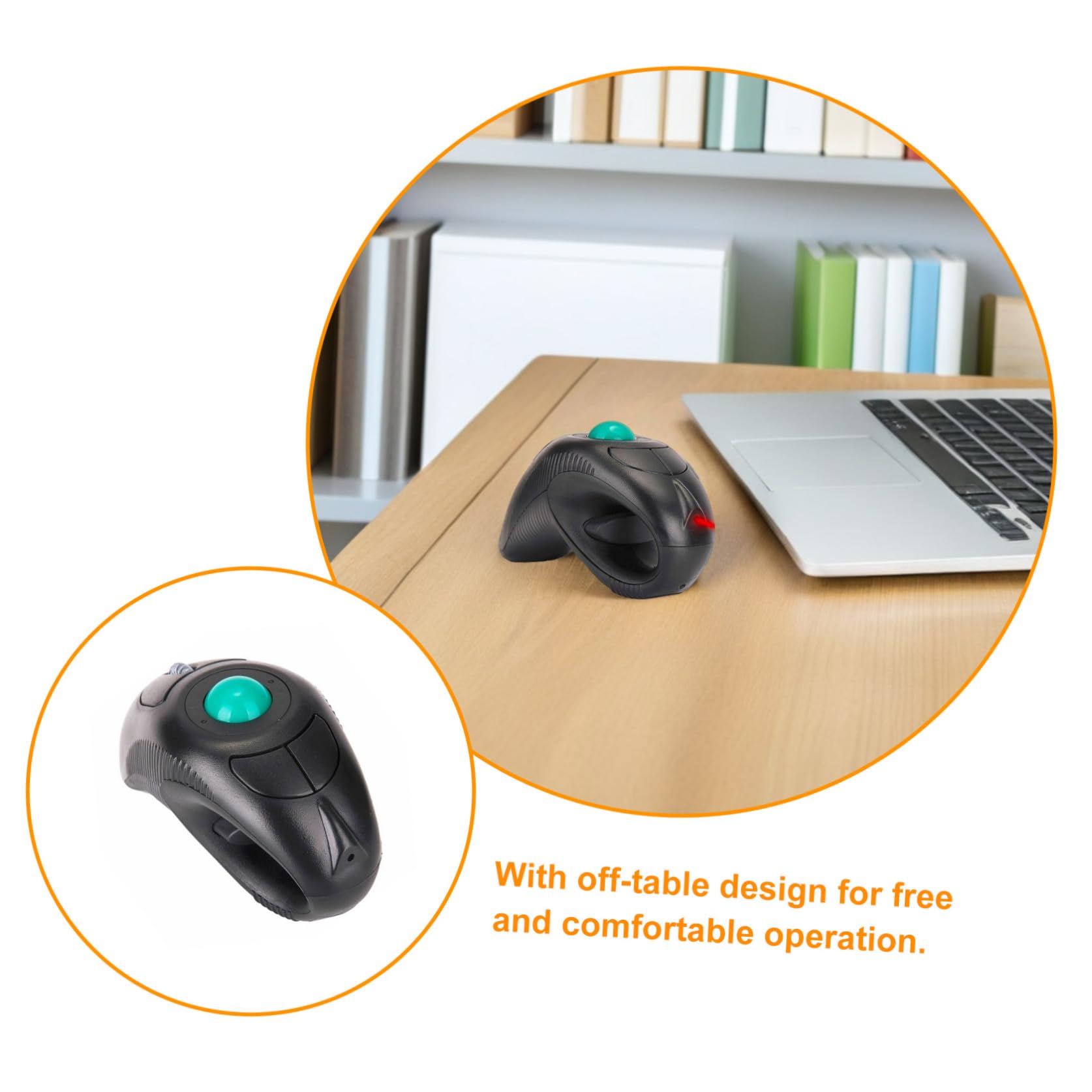 Générique Souris sans Fil à Boule de Commande Portable Forme 2.4ghz Port USB en Plastique, 5 Boutons, Design Ergonomique pour Ordinateur Portable