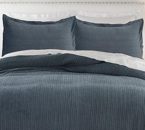 Image of Standard Pillowcase Set of 2 20X26 Pillow Covers Cotton Bed Pillow Shams Soft Decorative Pillow Cases with Envelope Closure, Blue Grey