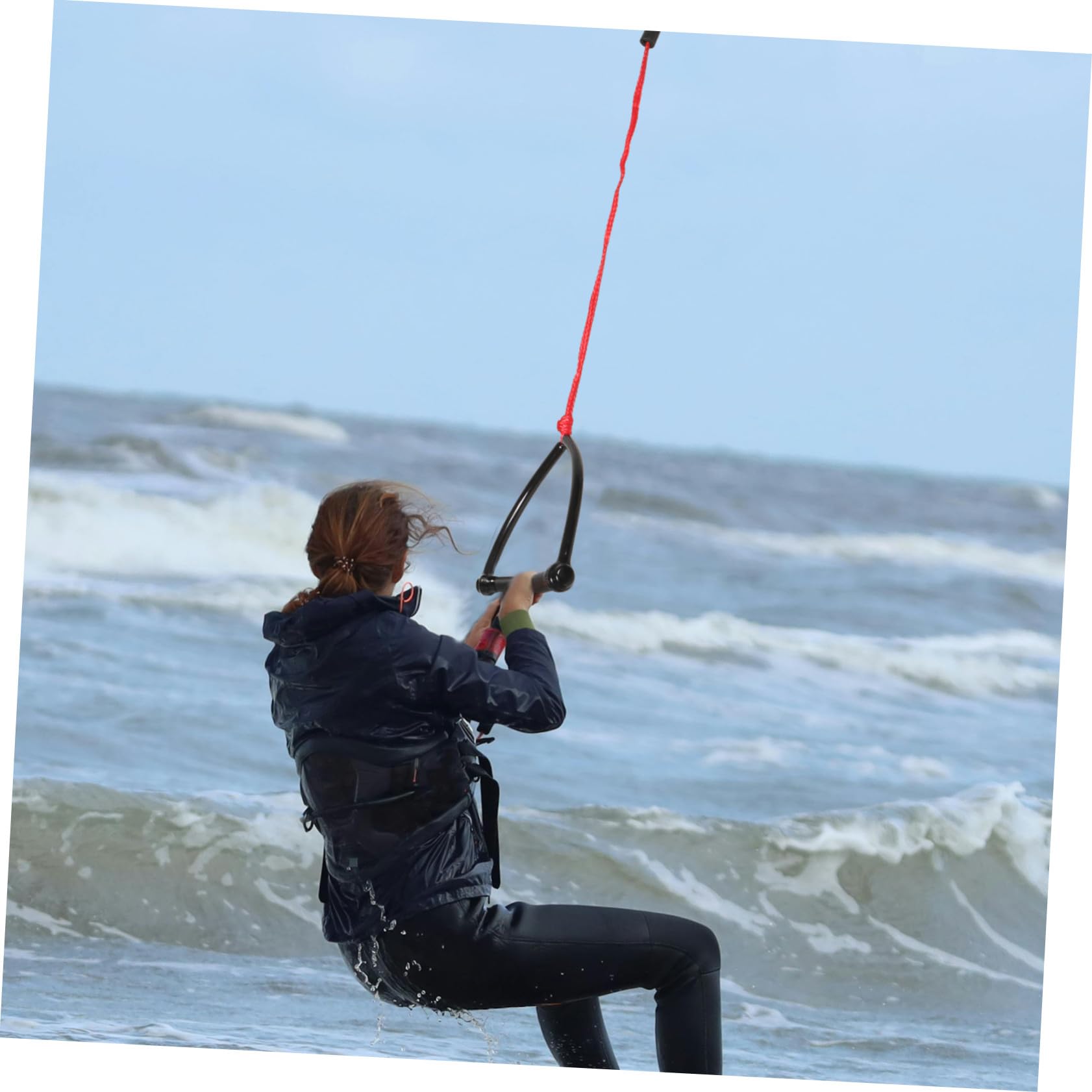 Hemobllo Corda per Sci Nautico Impugnatura Comoda Resistente all Abrasione in Pp, Corda Portatile per Wakeboarding e Tubing Rossa