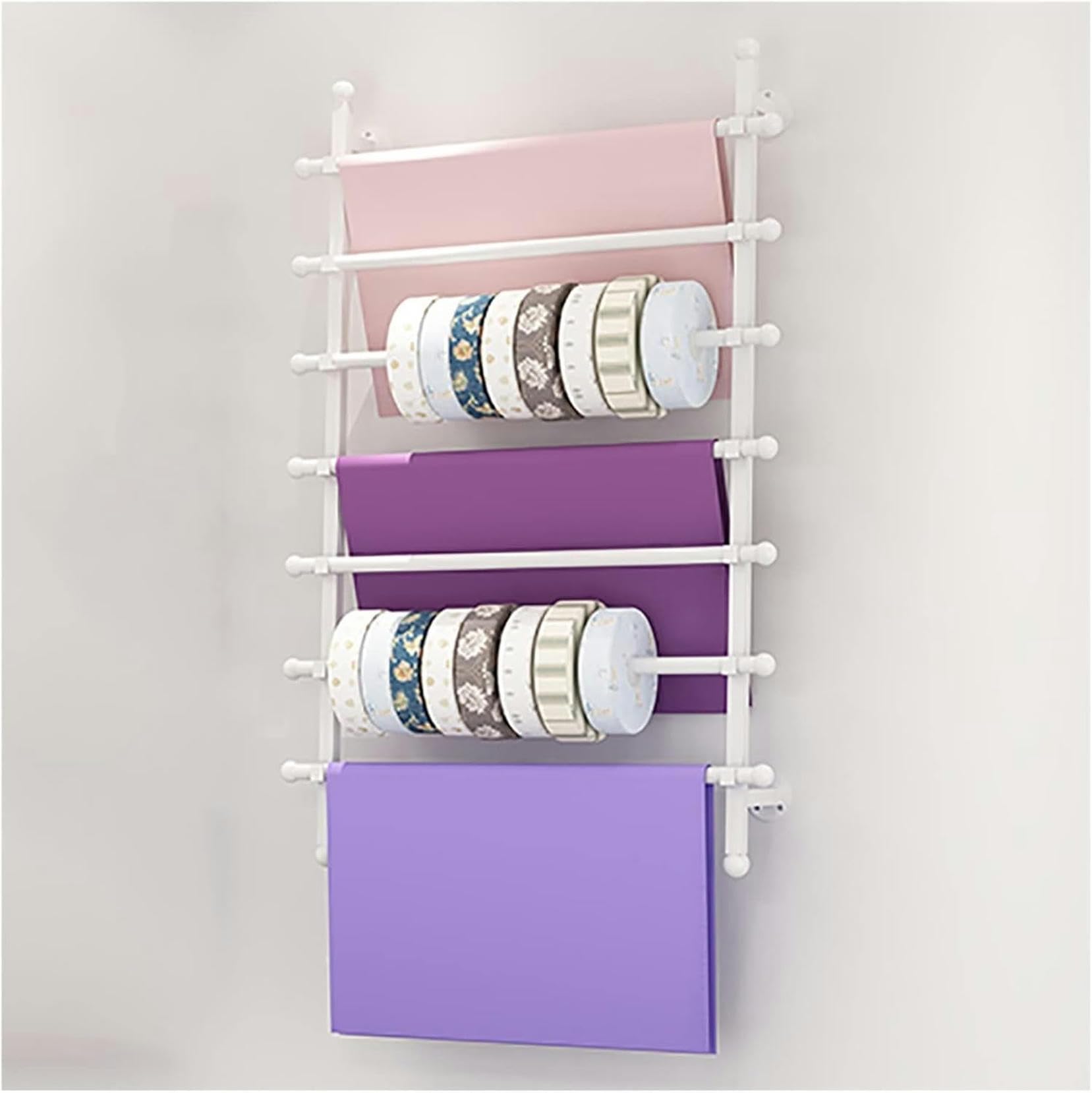 Amazon.com: FWTXZTER Wall Mounted Display Rack, 7-Layer Wall Wrapping Paper  Ribbon Organizer for Flower Shop, Tie Scarf Rack Belt Towel Holder Retail  Stores Metal Shelving : Home & Kitchen 47.2インチ 壁用リボンラックスタンド、ゴールドホワイトブラック、高耐久 7層 メタルラッピングペーパーホルダー スカーフ収納オー