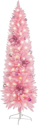 XmasExp Árbol de Navidad negro de Halloween, árbol de Navidad artificial de 5 pies con luces LED moradas, 8 modos de iluminación, tela de araña,