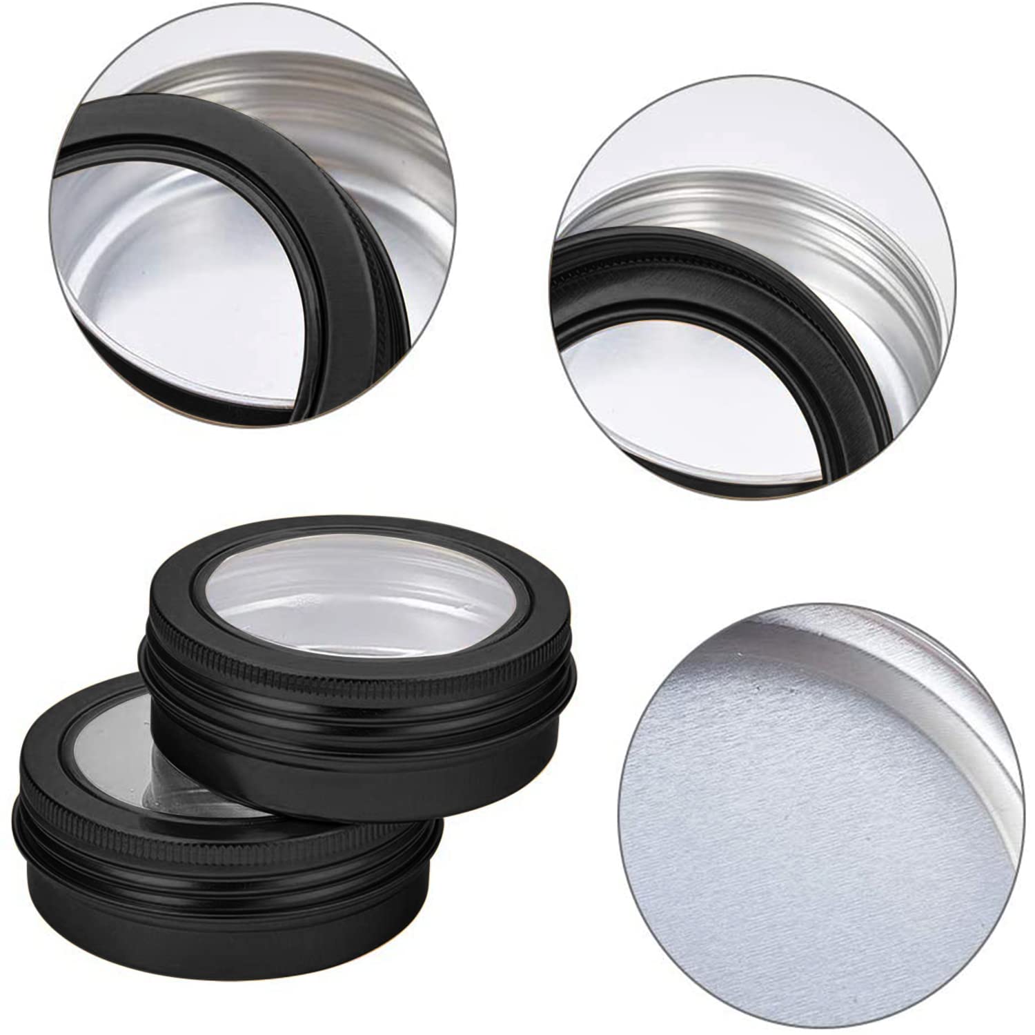 Random Container And Lids Snapklik.com : 20 Pcs 0.5 Ounce Aluminum Tin Jar 15 Ml Refillable ...