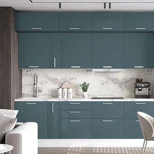 Miniatura 9 de Papel tapiz de contacto morado brillante para gabinete de 15.8 x 78.7 pulgadas, papel tapiz de color morado oscuro, papel de contacto autoadhesivo