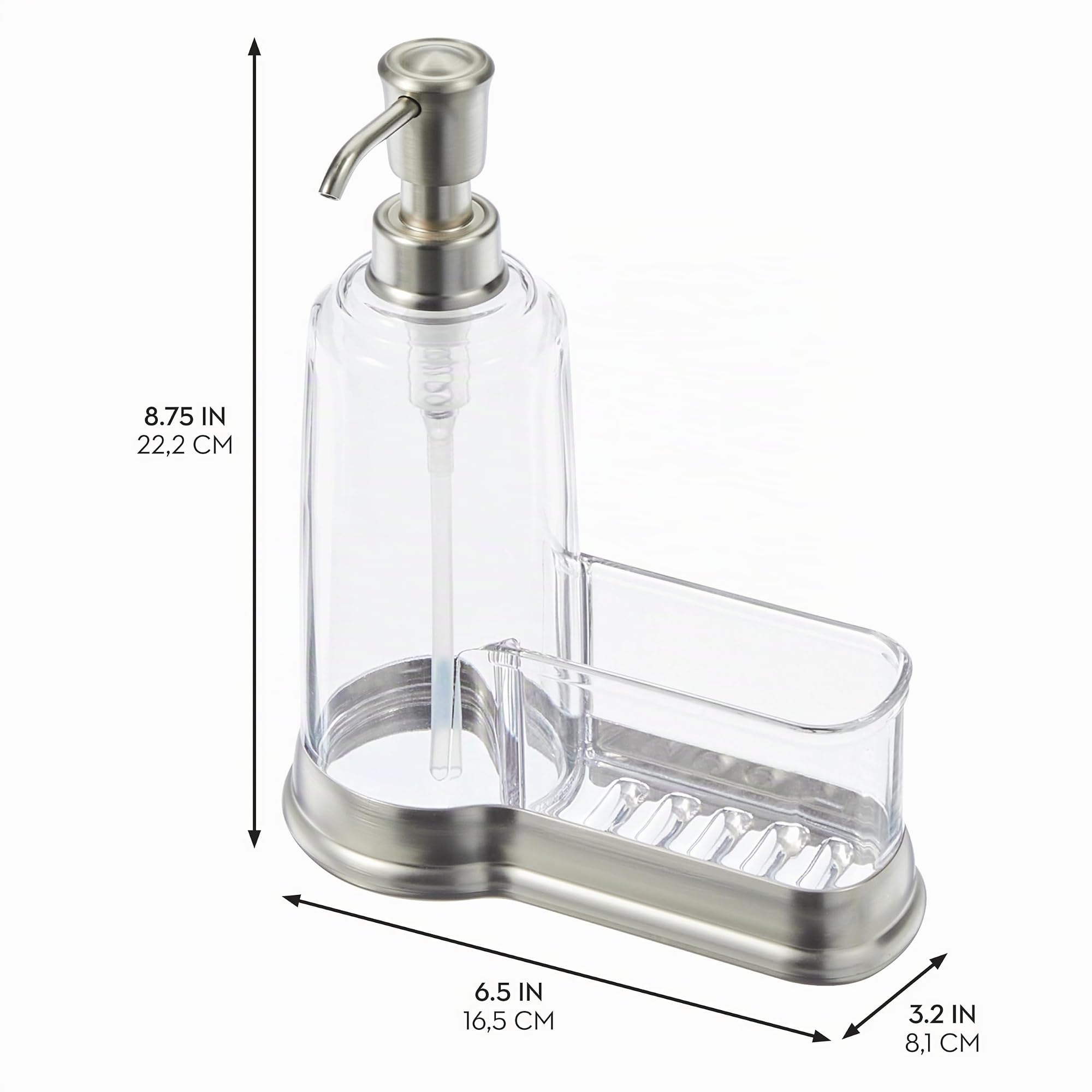 iDesign Contenitore alimenti per cucina e frigo, Organizer frigo impilabile in plastica, Contenitore cibo con coperchio e cestino interno removibile, trasparente e bianco