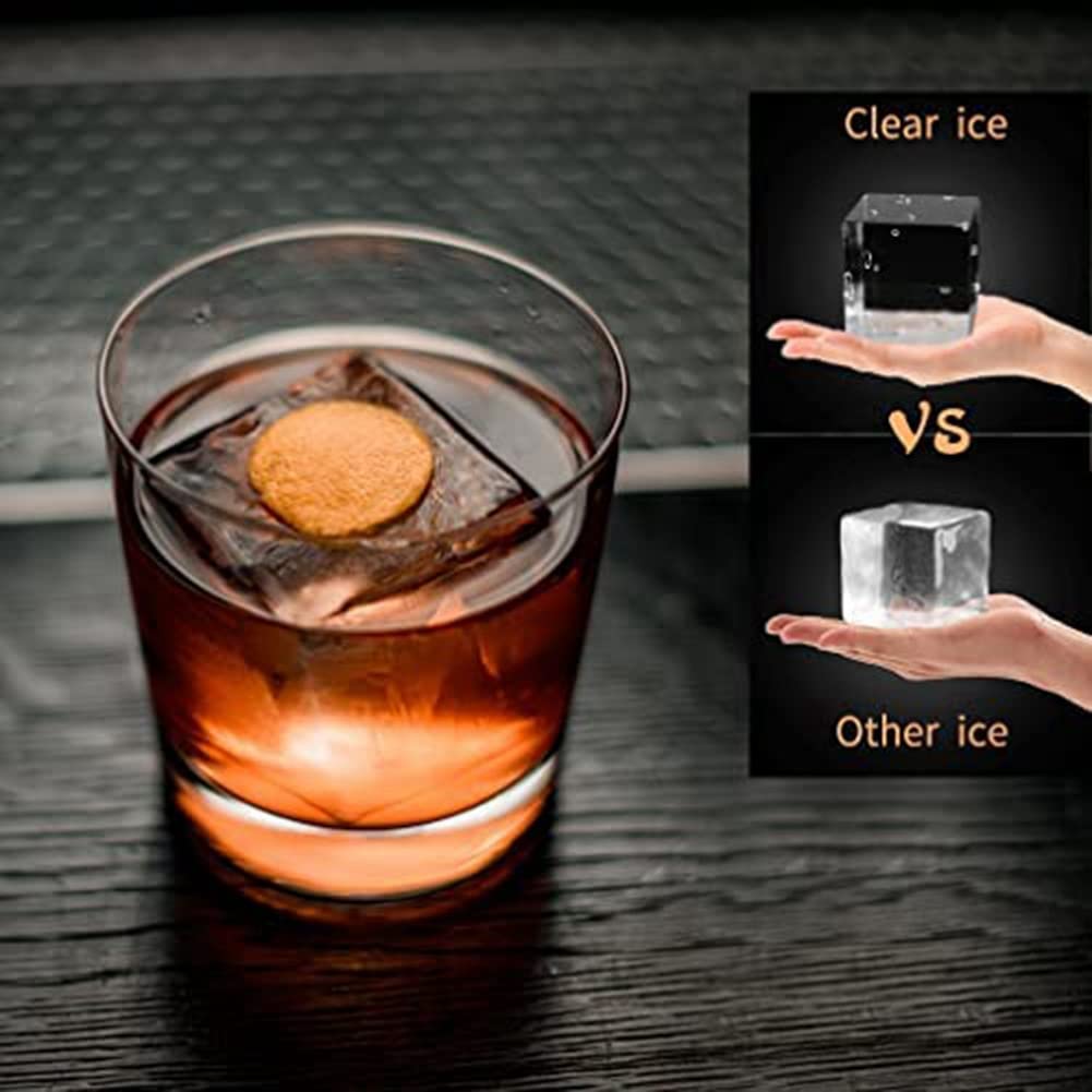 Vassoio Quadrato di Ghiaccio Trasparente per Creare 8 Quadrati di Ghiaccio Quadrati, per Cocktail
