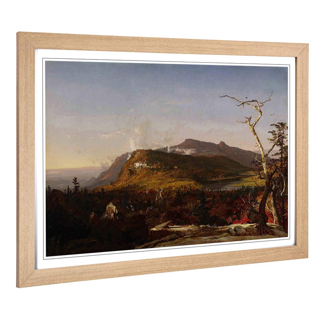 Big Box Art Framed Print of Jasper Francis Cropsey Catskill Mountain House Design | Wall Art Picture| Home Decor for Kitchen, Living Room, Bedroom, Hallway, Oak, A2 / 24.5x18 Inch / 62x45cm