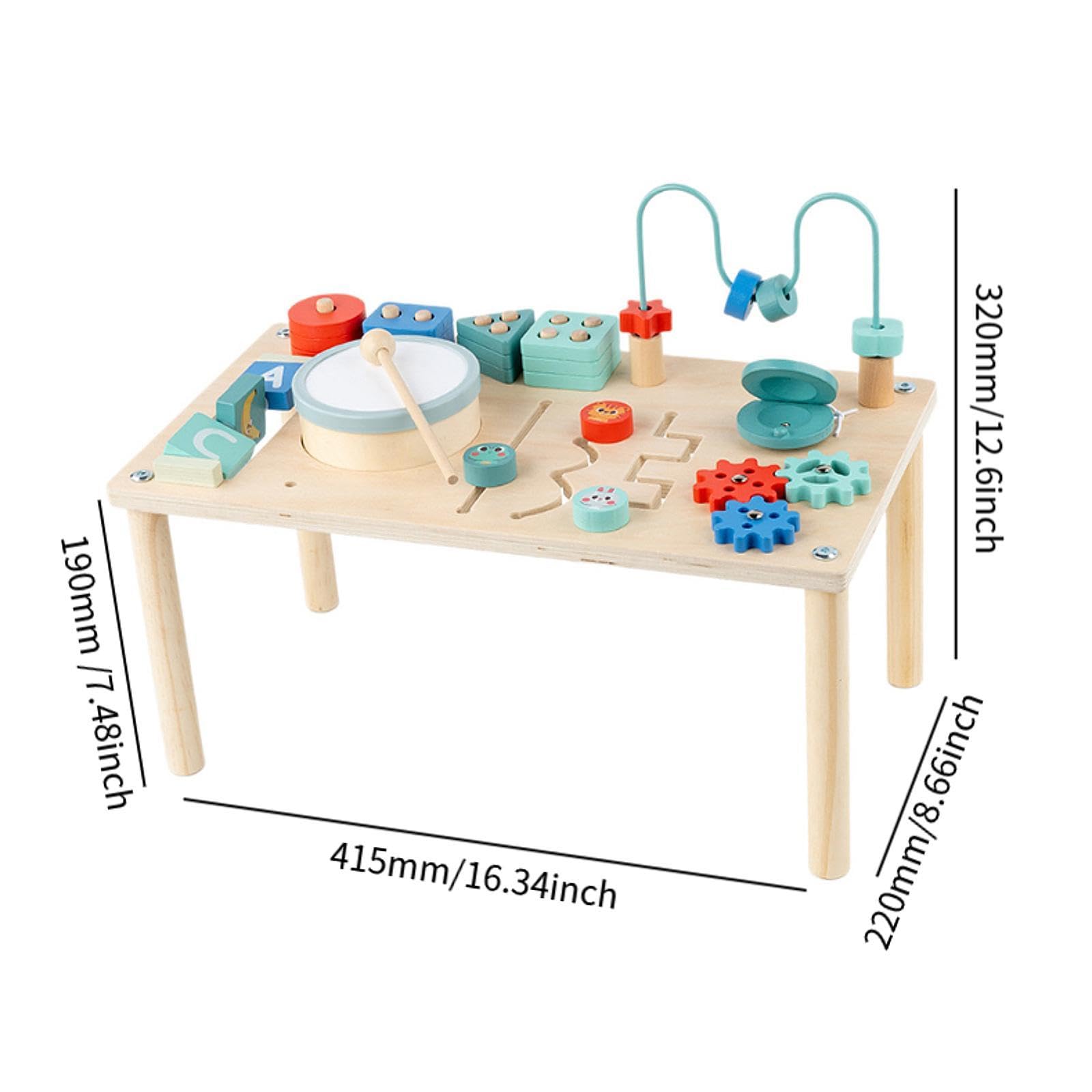 Mesa de Actividades de Madera para Niños, Juguetes de Aprendizaje Temprano, Regalos de Cumpleaños con Engranajes.