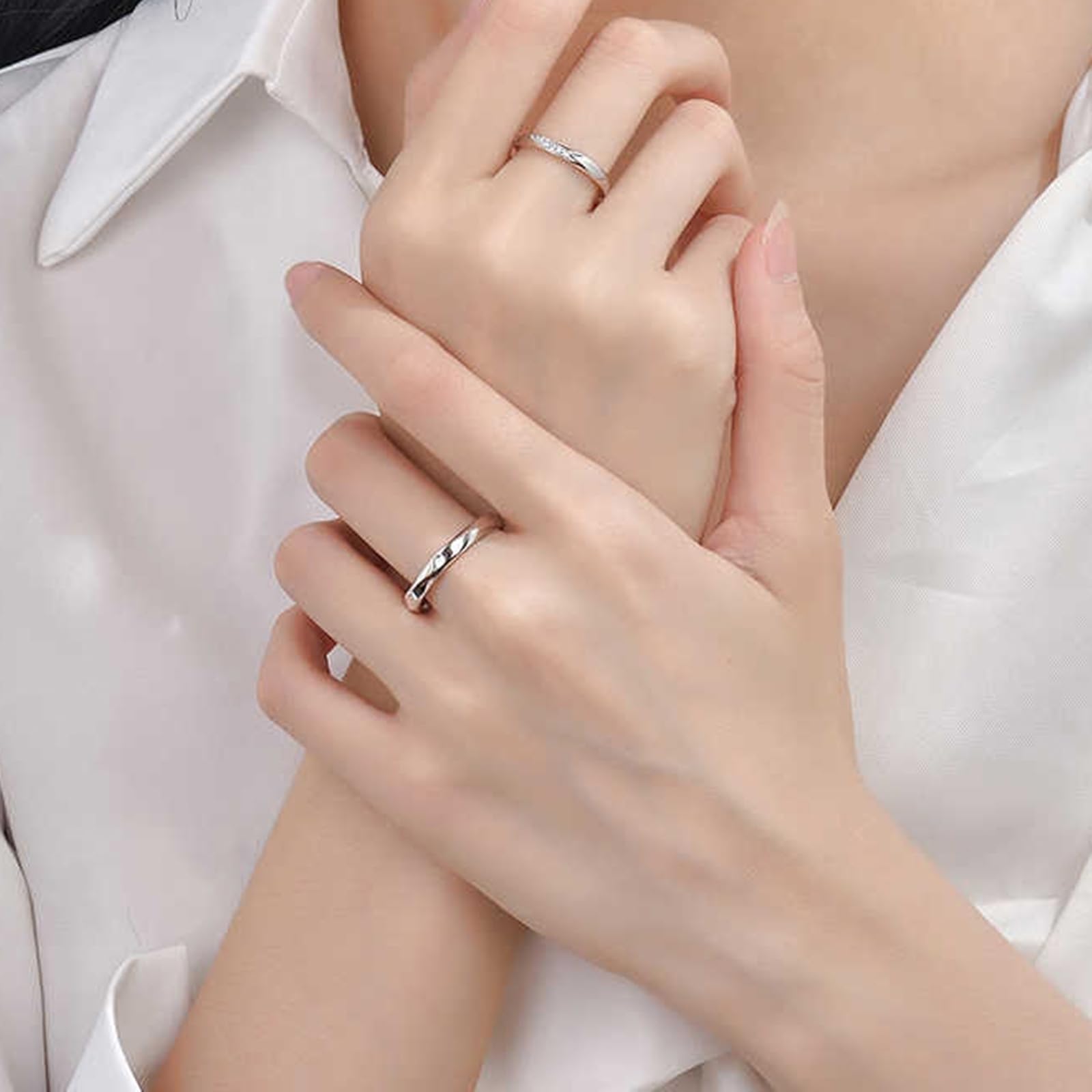 Fedi nuziali in oro bianco 375, anello di fidanzamento, in vero oro 9 carati, senza pietre preziose, adatte per uomini 3,2 mm, misura 62 (19,7)