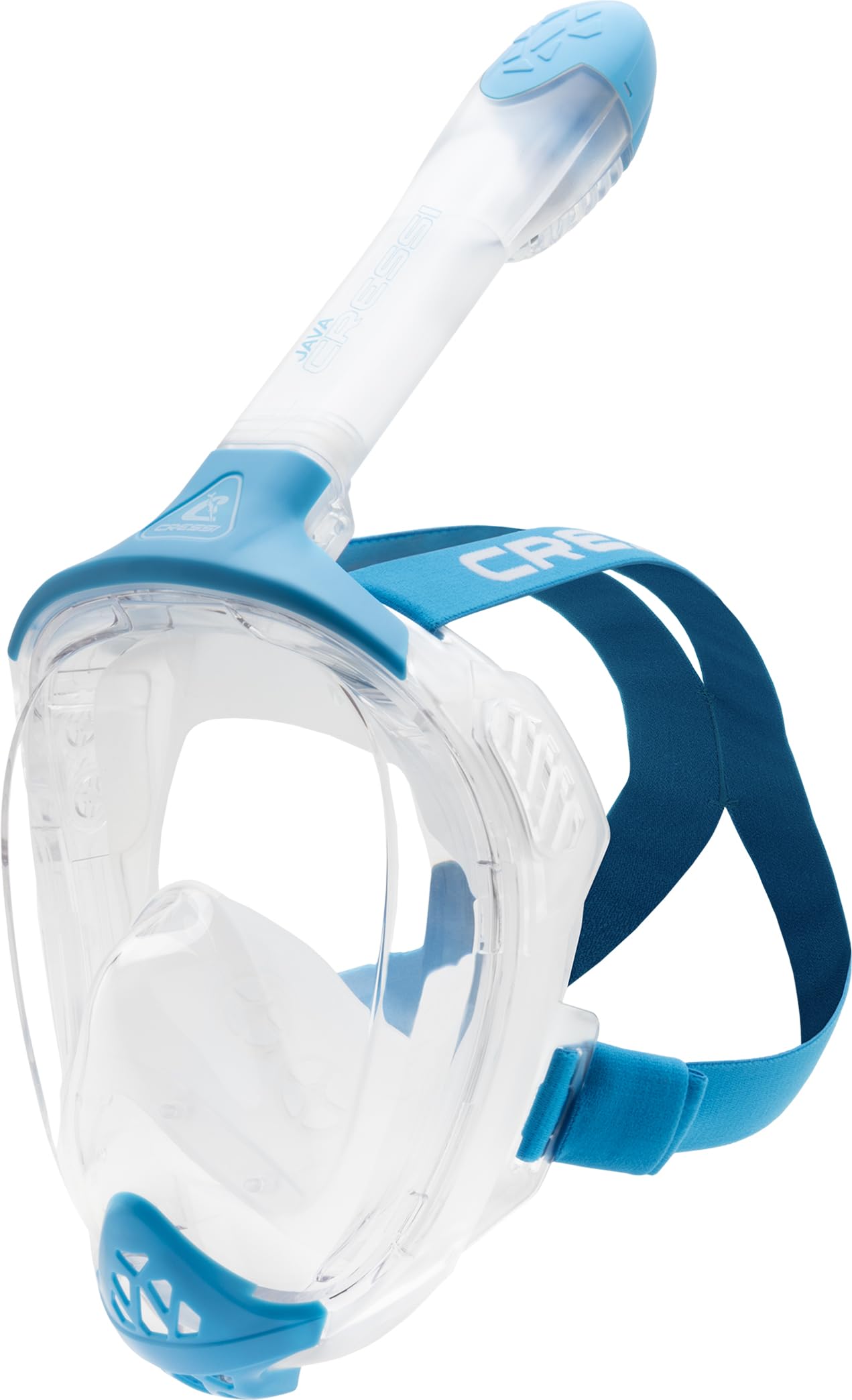 CRESSI Java Full Face Mask - Maschera Snorkeling Integrale Unisex, Lente Ultra Chiara Anti Fog, 100% Silicone, Snorkel Dry con Valvole Sicurezza