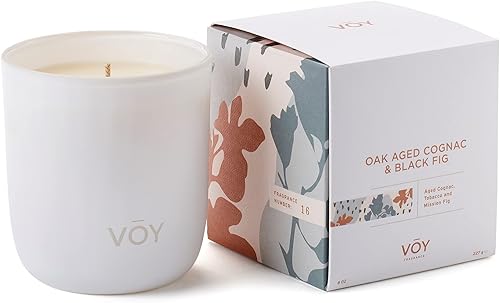 Miniatura 1 de VOY Vela perfumada, aroma a coñac envejecido de roble rico e higo negro, 55 horas de tiempo de combustión, vela de soja mezclada de primera calidad,