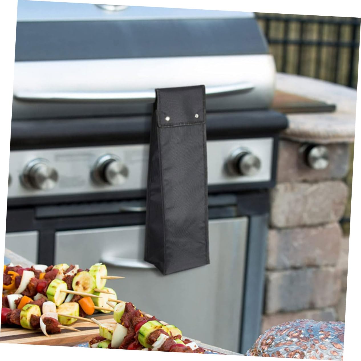 HEMOTON 3 Pezzi Custodia Per Barbecue Portatile Kit Borsa Portaoggetti Per Utensili Stoccaggio Della Griglia Borse Per L'organizzazione Griglia Portautensili Black Tessuto Oxford 600d