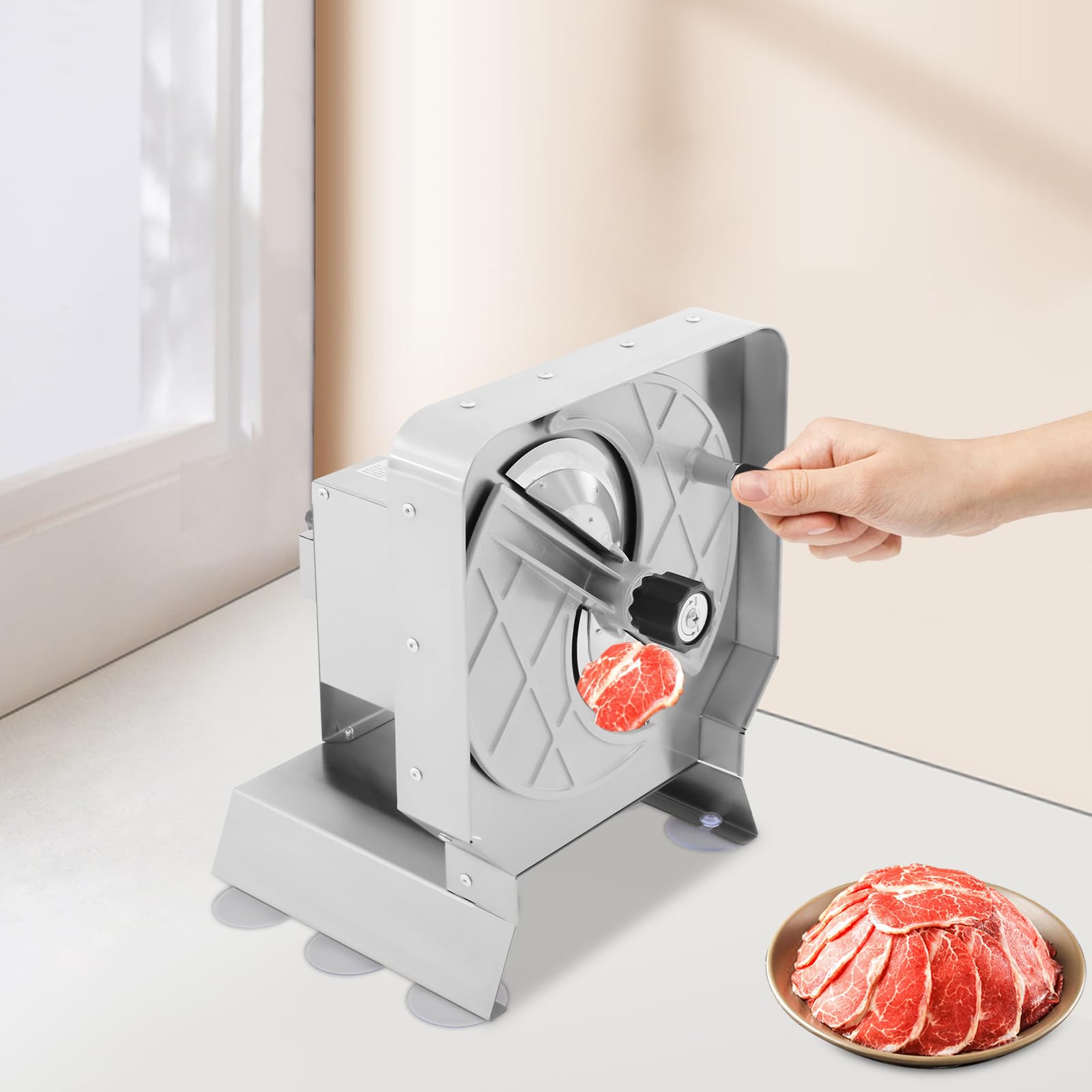 Affettatrice manuale per verdure e frutta, 1-10 mm di spessore (4R) | Affettatrice regolabile in acciaio inox per patate, arance, mele, cetrioli, limoni