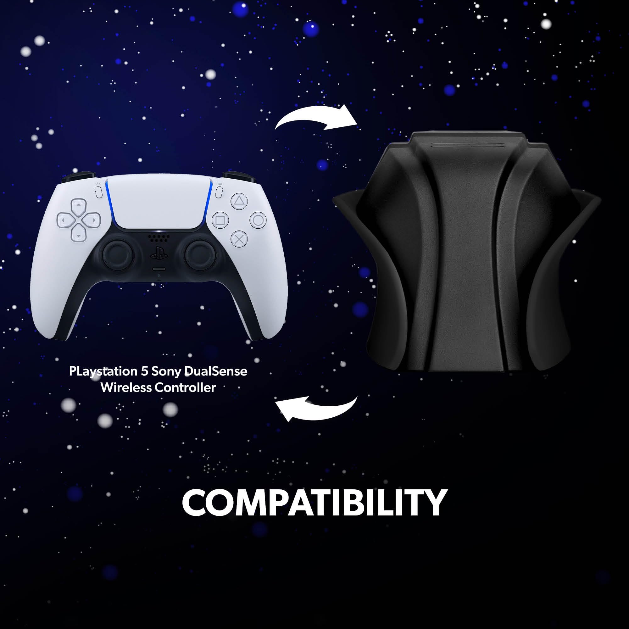 Snakebyte PS5 Twin:Charge 5 - PlayStation 5 Charging Station for DualSense Controller, Charger Kit for 2 Wireless Controllers Including Type-C Cable, LED Charge Status Display, PS5 Design, Black