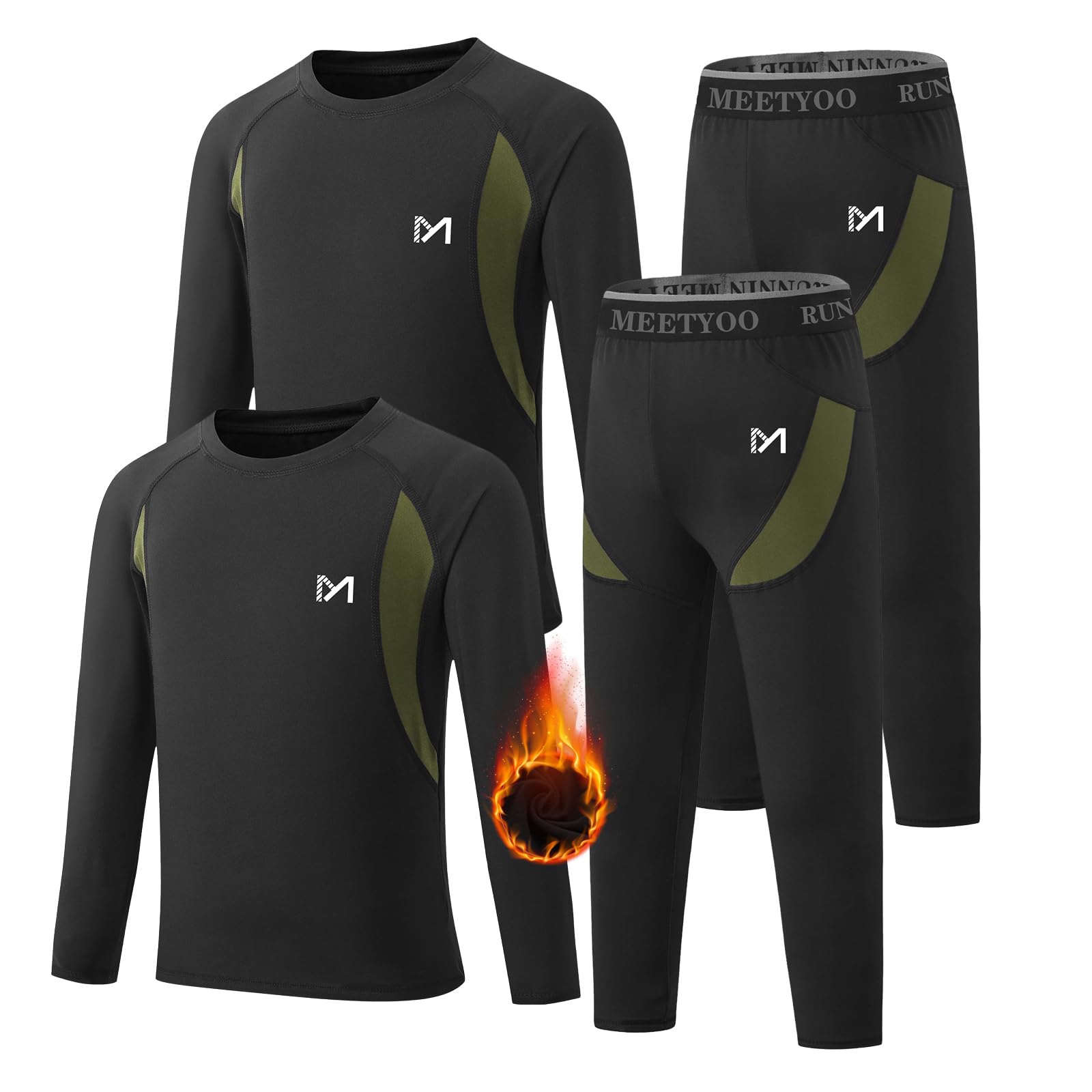Ensemble De Sous-Vêtement Thermique Homme Hiver Chauffant Gris Gris