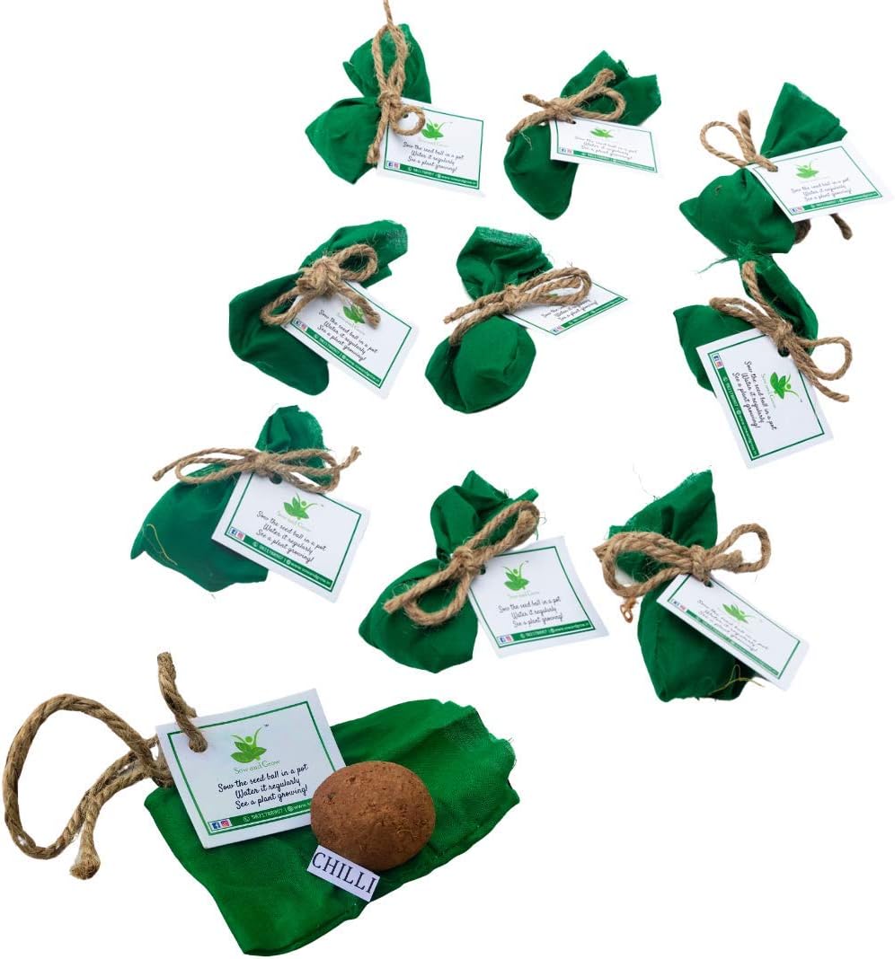 Sow and Grow Plantable seed balls of Chilli (Pack of 10)