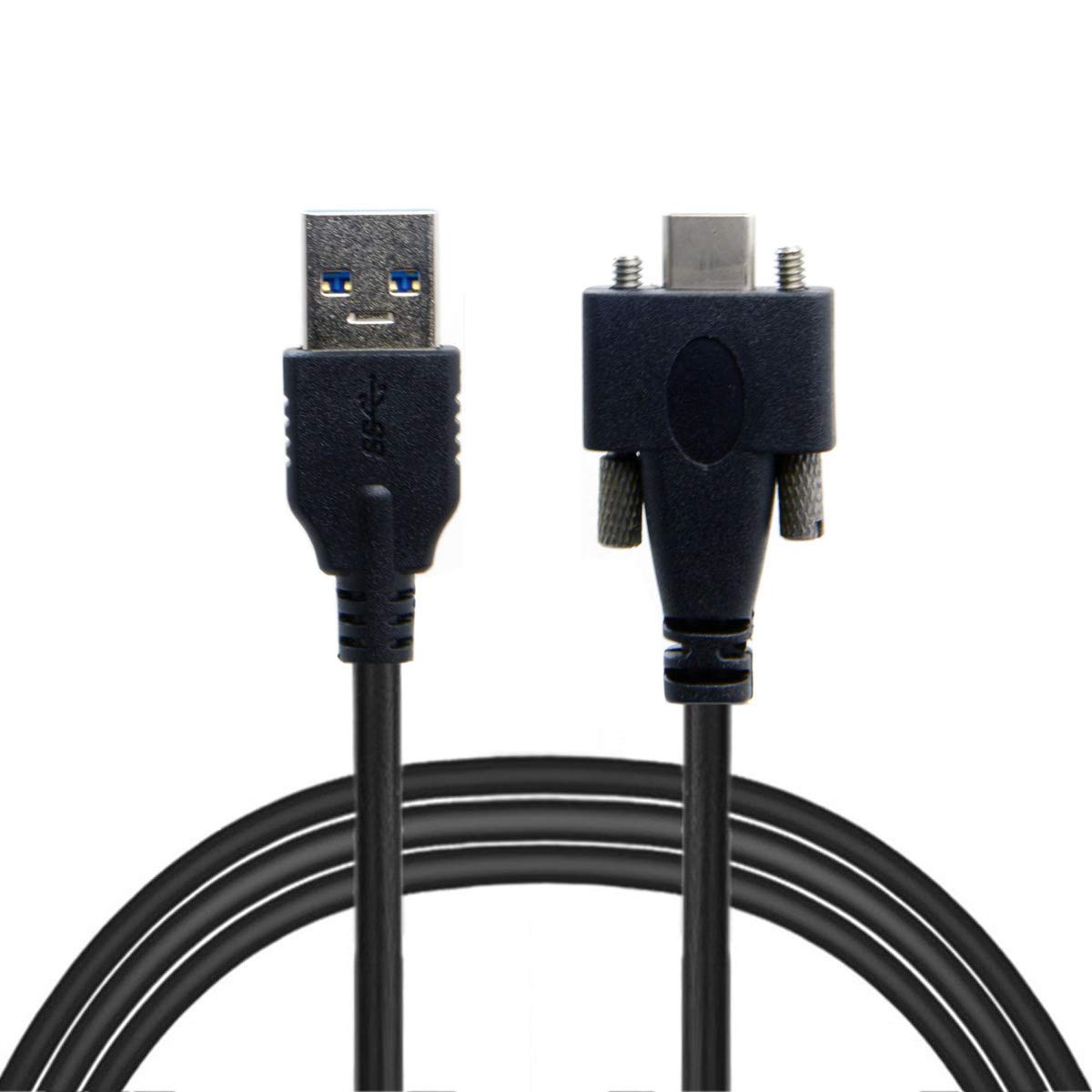 NFHK USB 3.1 Type-C Dual Screw Locking to Standard USB3.0 Data Cable 2m Panel Mount Type