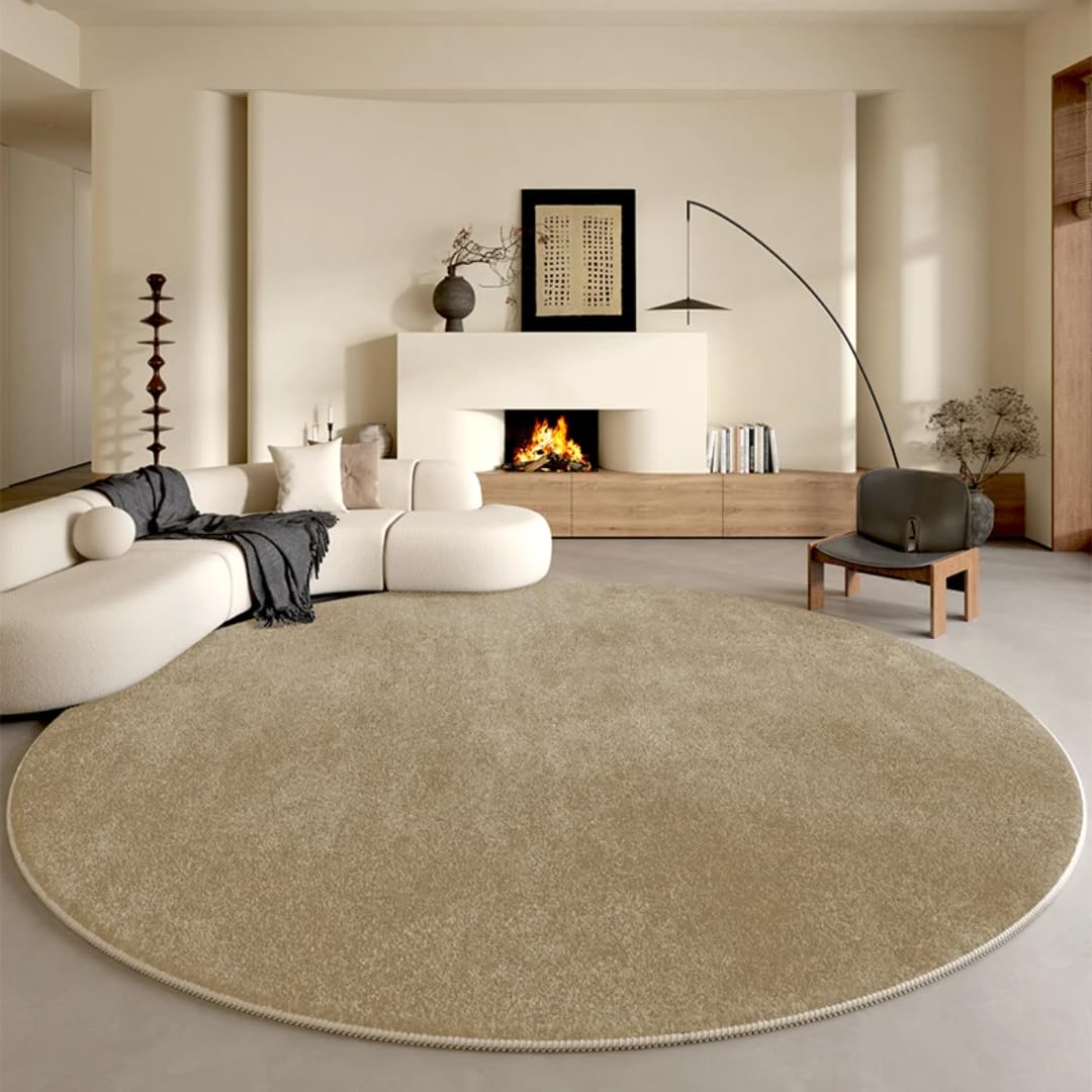 Tapis moelleux et doux rond 160 cm épais pour salon