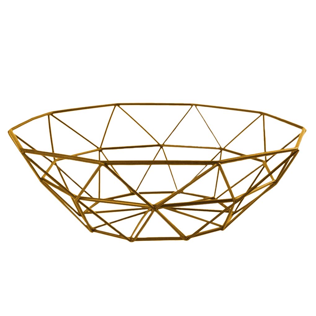 MYXJX fruit bowl, Iron Mesh Woven Kitchen Countertop Fruit Bowl Vegetable Decorative Holde(B)